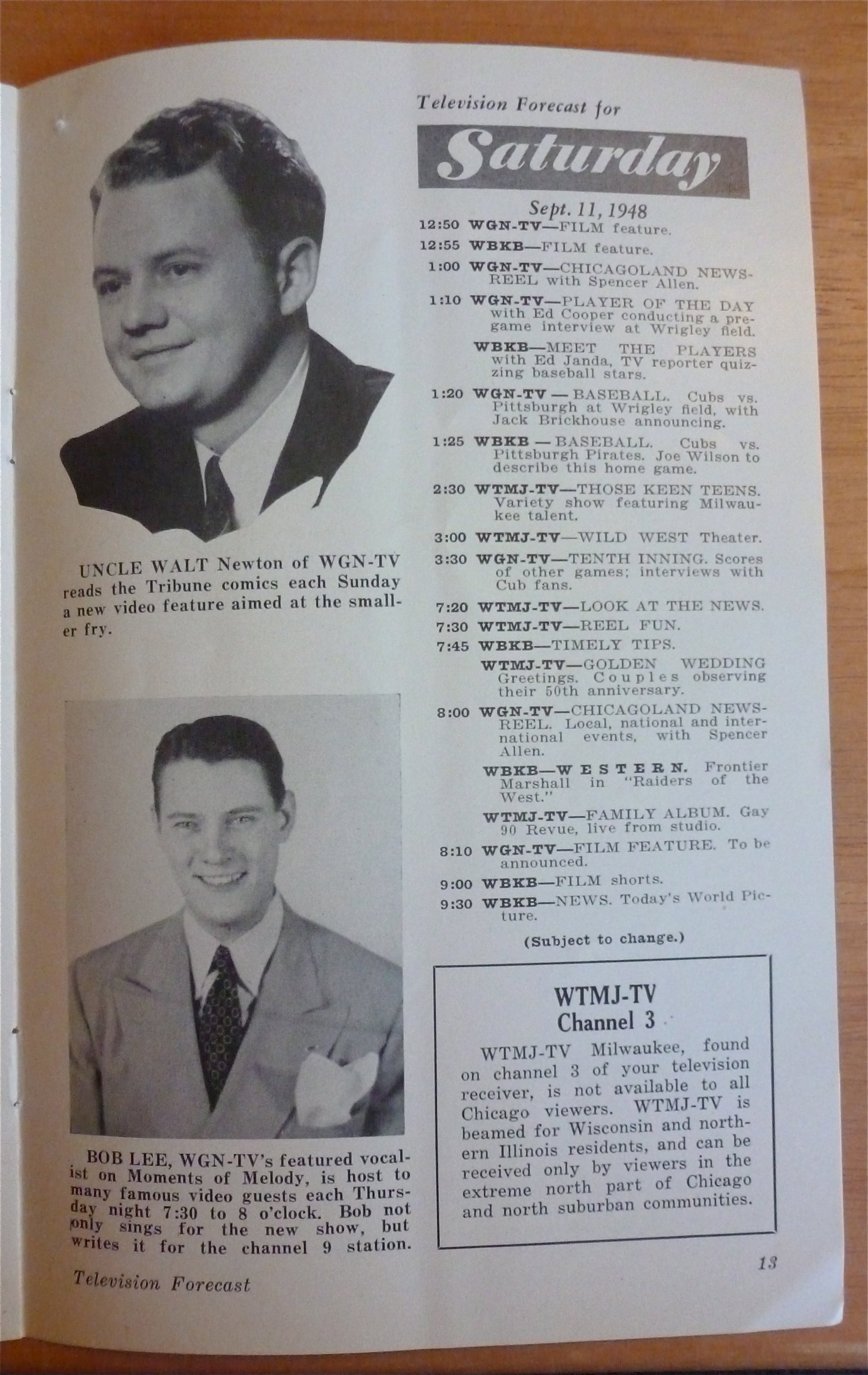 1948 Chicago Television Forecast Vol.1-#18 Bowling