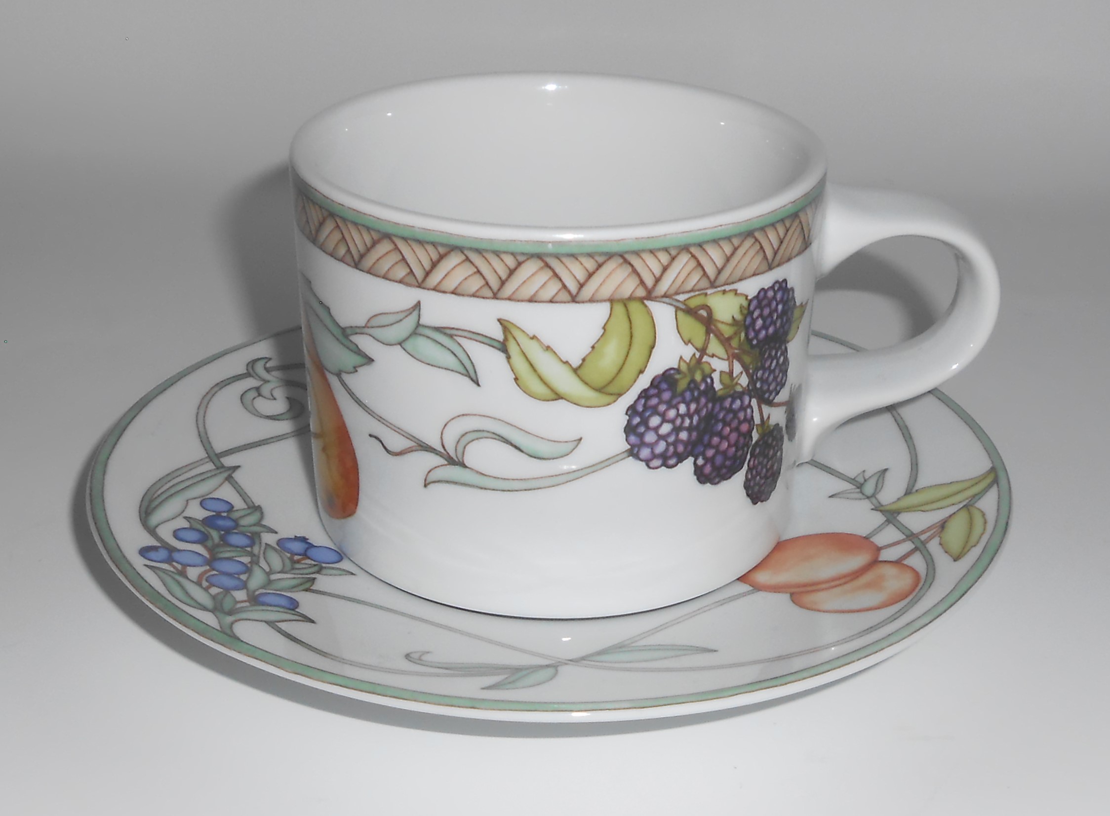 Dansk China Pottery Umbrian Fruit Cup & Saucer Set