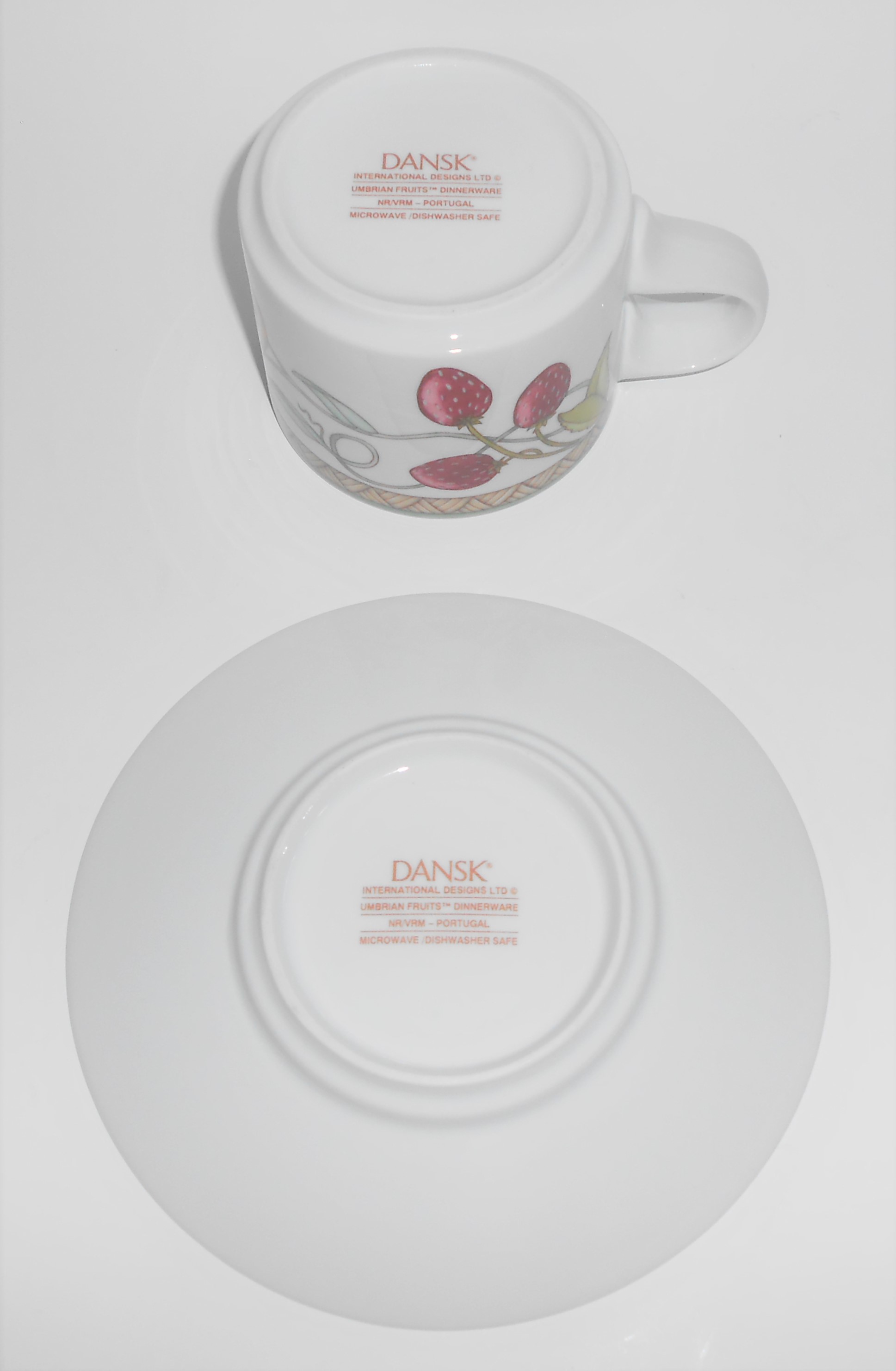 Dansk China Pottery Umbrian Fruit Cup & Saucer Set