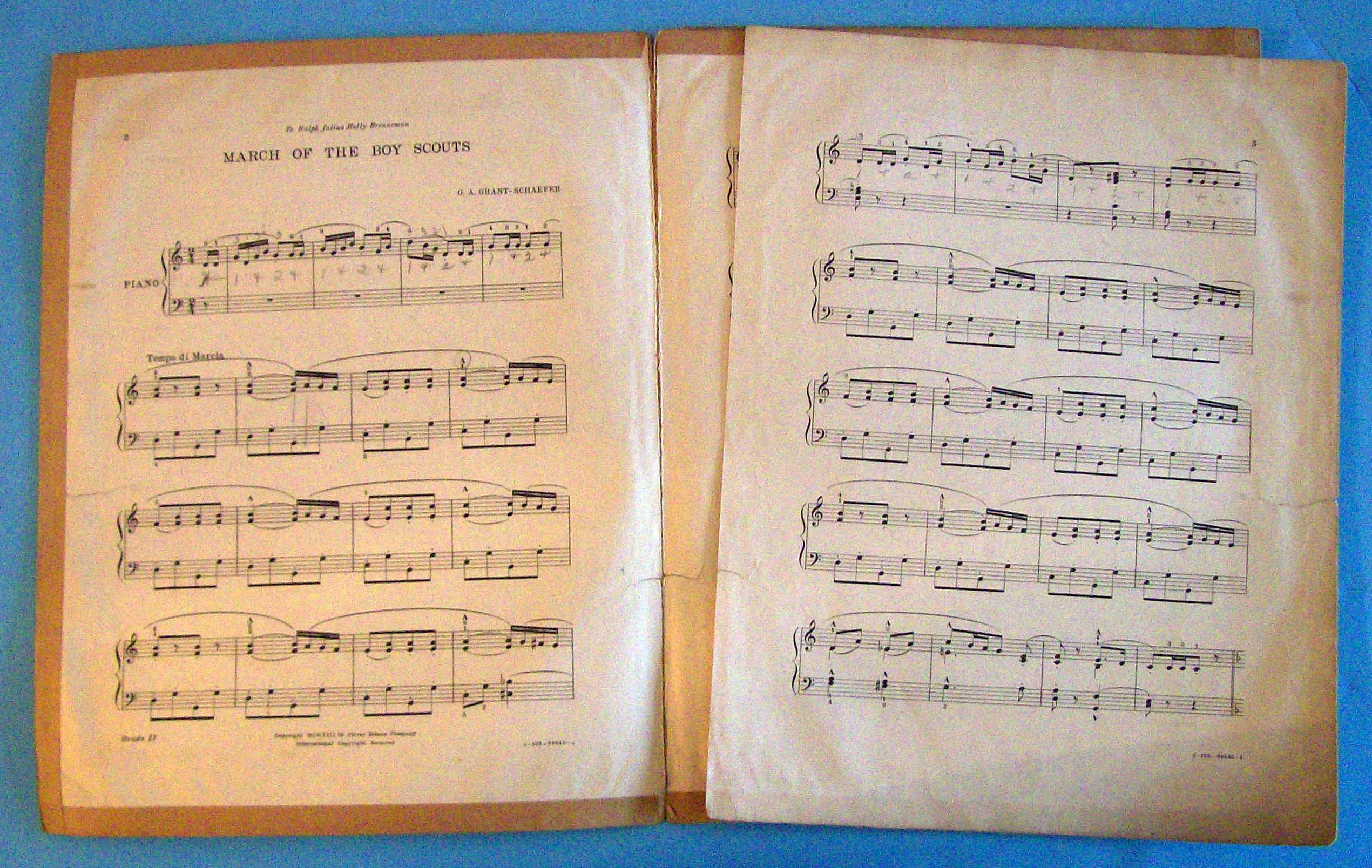 Sheet Music For 1913 March Of The Boy Scouts