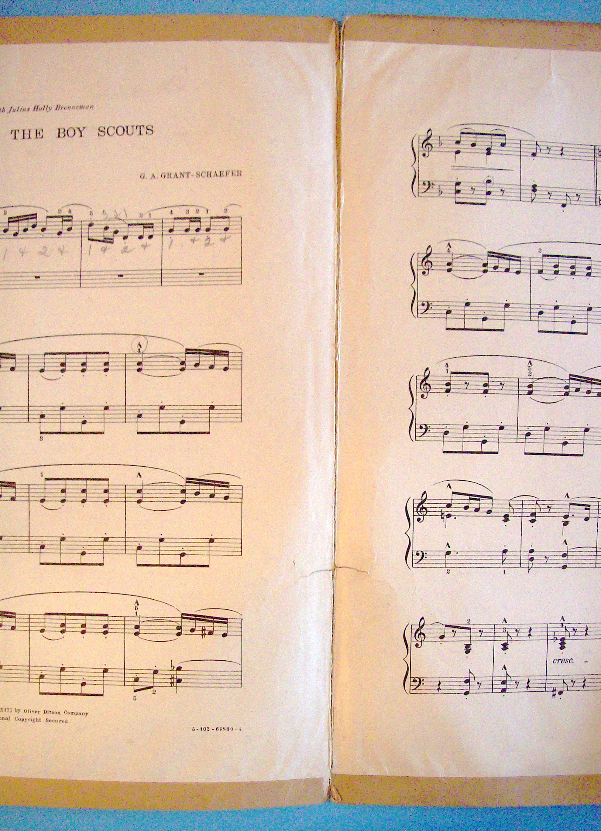 Sheet Music For 1913 March Of The Boy Scouts