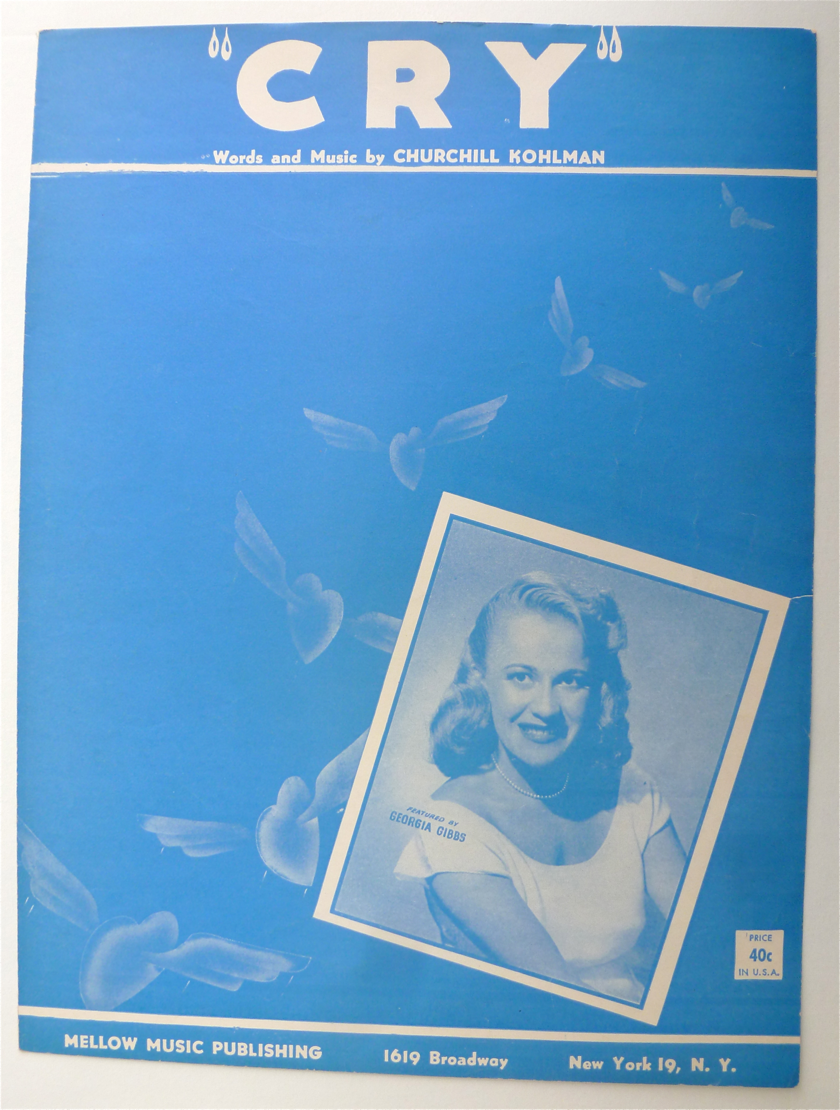 Sheet Music For 1951 Cry
