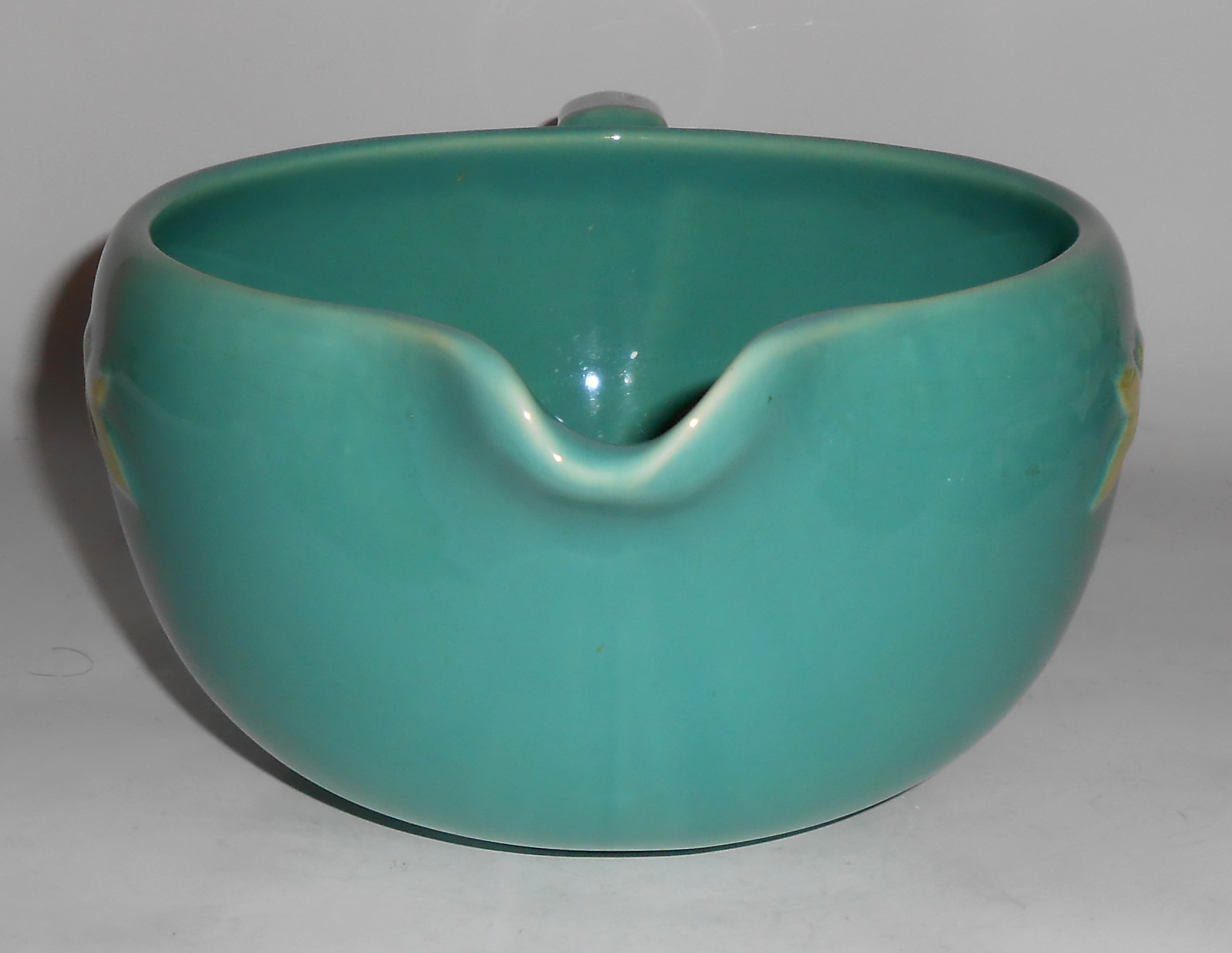 Coors Pottery Rosebud Green Medium Handled Batter Bowl