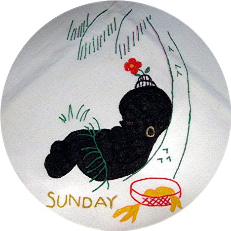 Black Memorabilia Flour Sack  Days of  Week KitcTowels