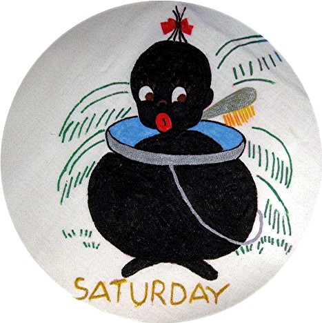 Black Memorabilia Flour Sack  Days of  Week KitcTowels