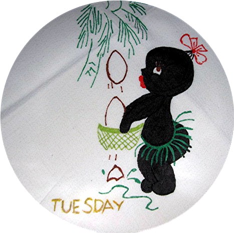 Black Memorabilia Flour Sack  Days of  Week KitcTowels