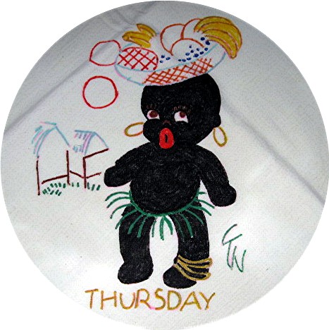 Black Memorabilia Flour Sack  Days of  Week KitcTowels