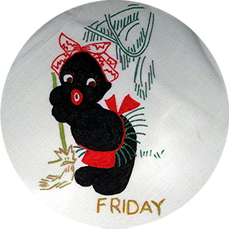 Black Memorabilia Flour Sack  Days of  Week KitcTowels