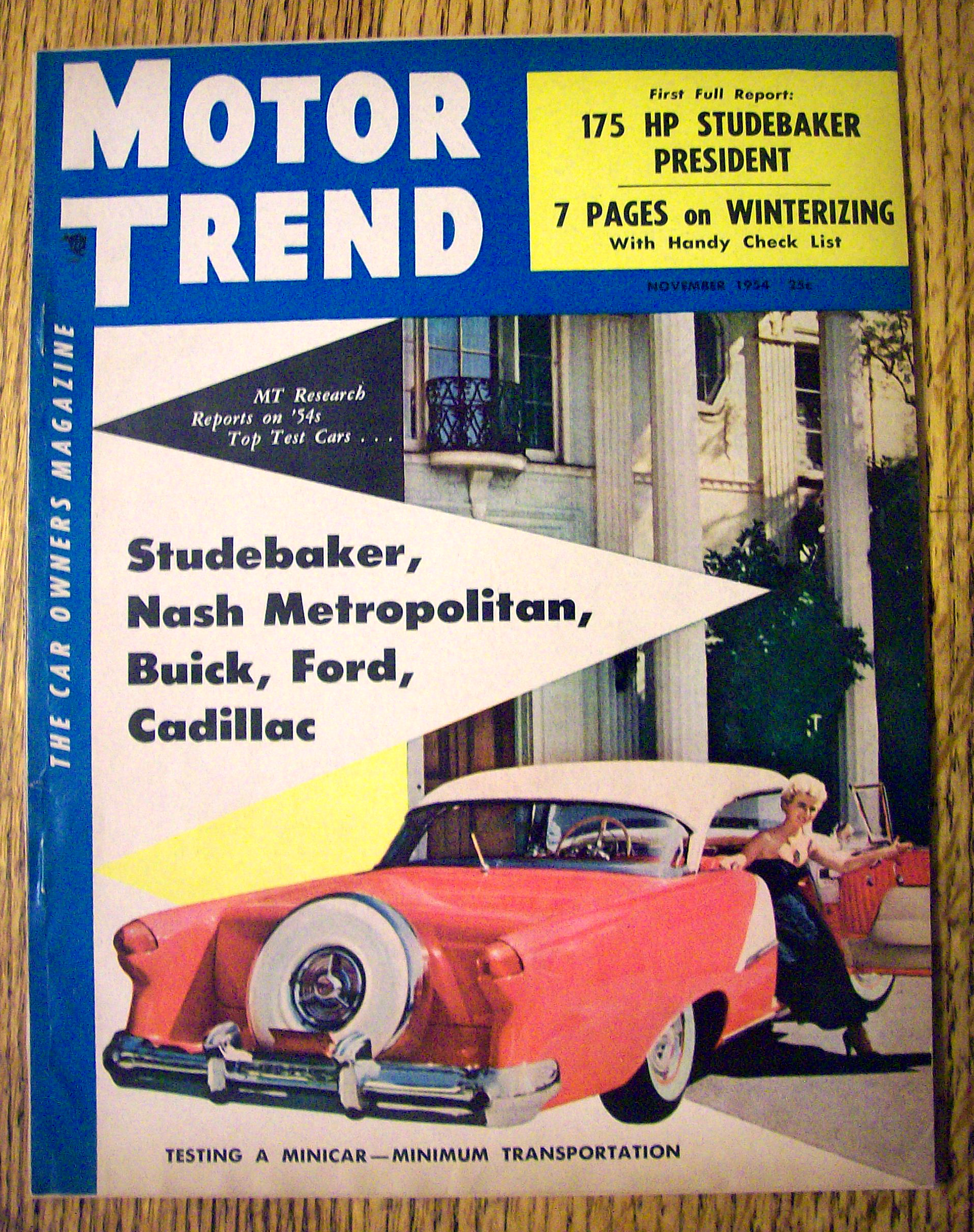 Motor Trend Magazine November 1954 Winterizing