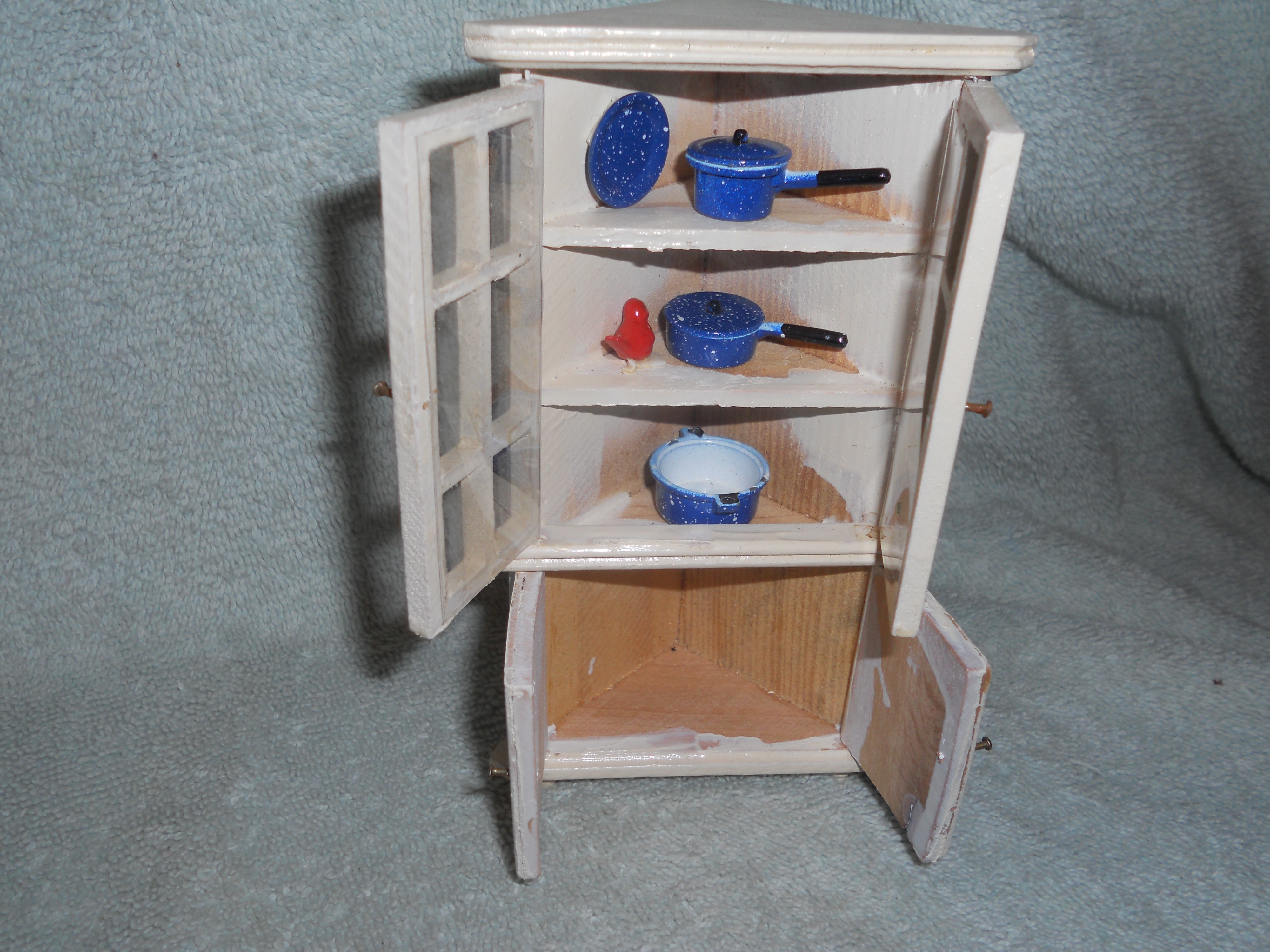 Dollhouse Furniture Corner Cupboard Hutch