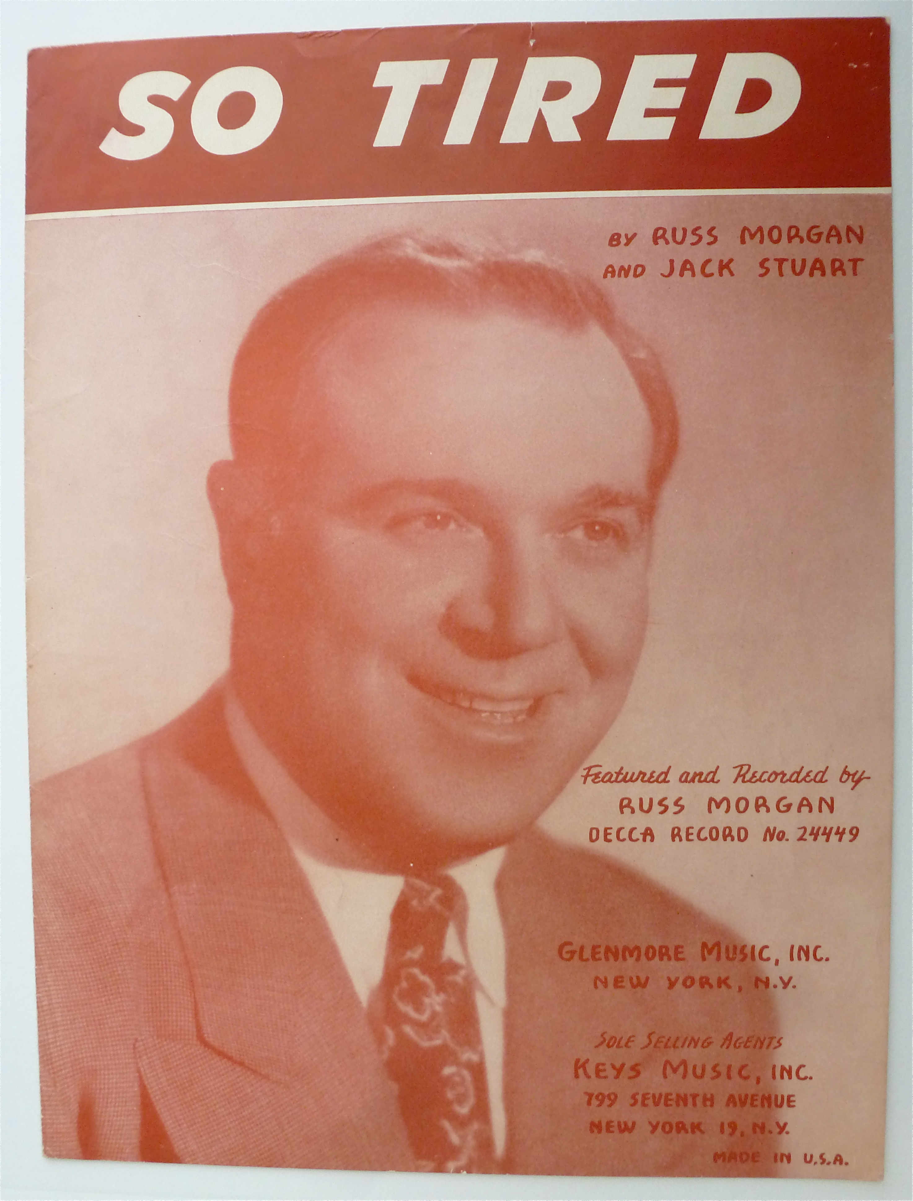 Sheet Music For 1943 So Tired