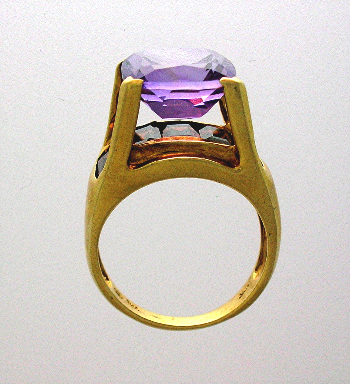 10K Gold Amethyst and Garnet Ring