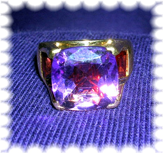 10K Gold Amethyst and Garnet Ring
