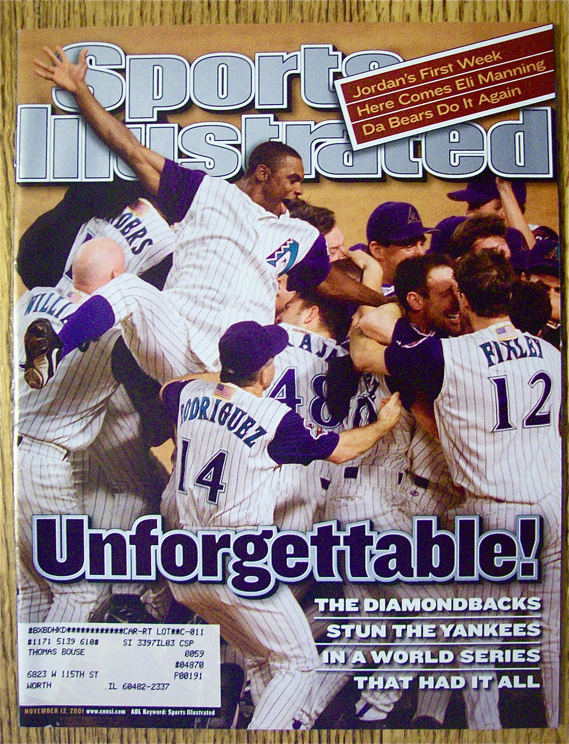 Sports Illustrated Magazine November 12,  2001 Arizona