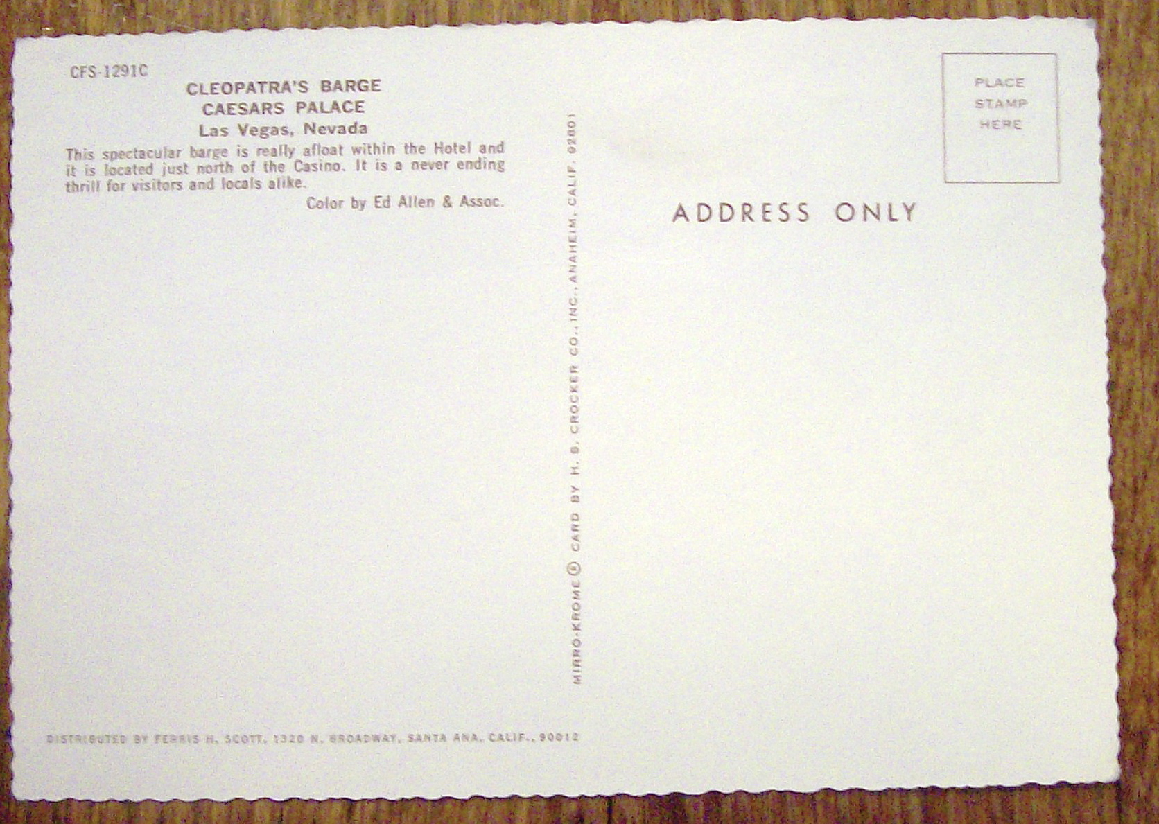 Caesars Palace, Cleopatra's Barge Postcard
