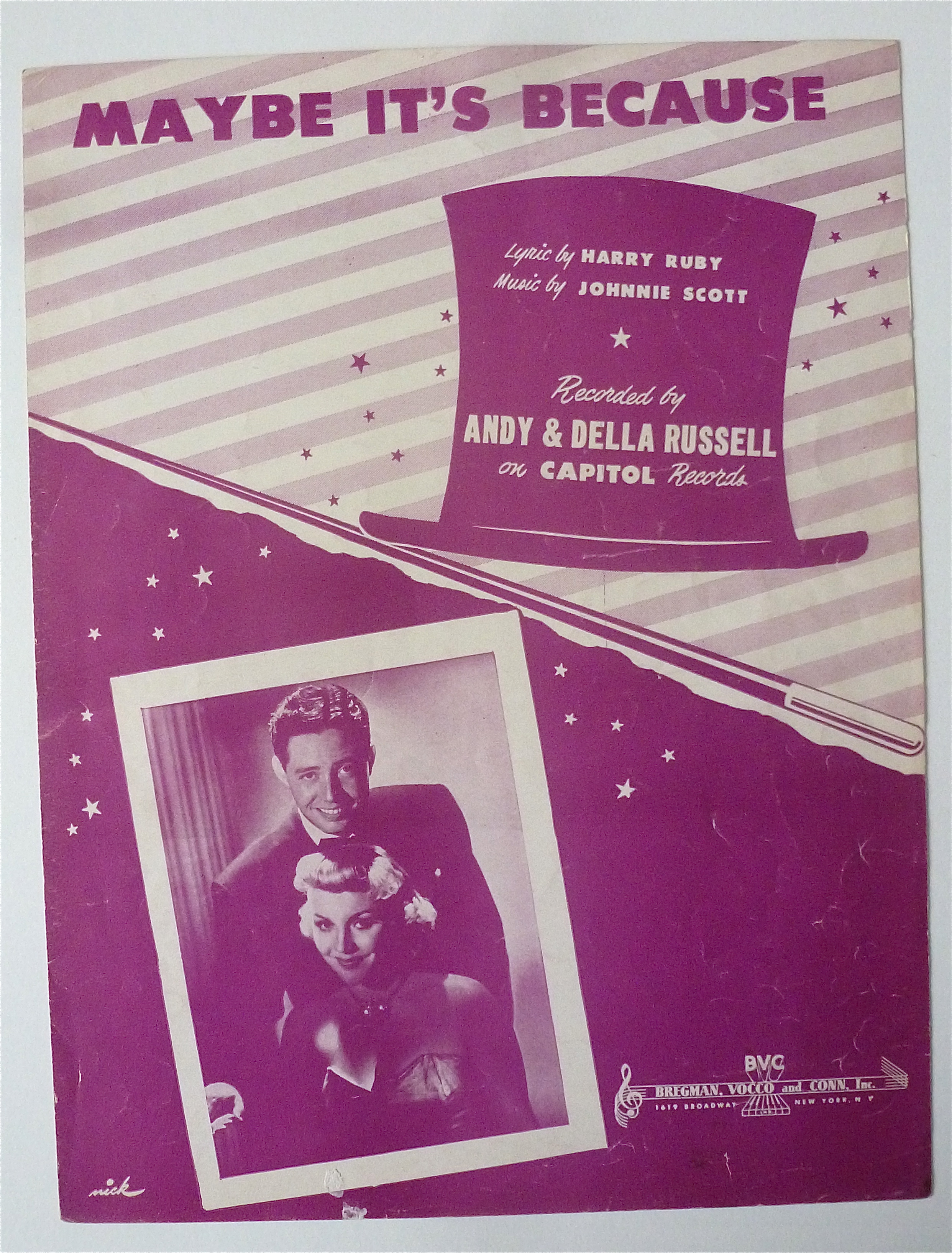 Sheet Music For 1949 Maybe It's Because
