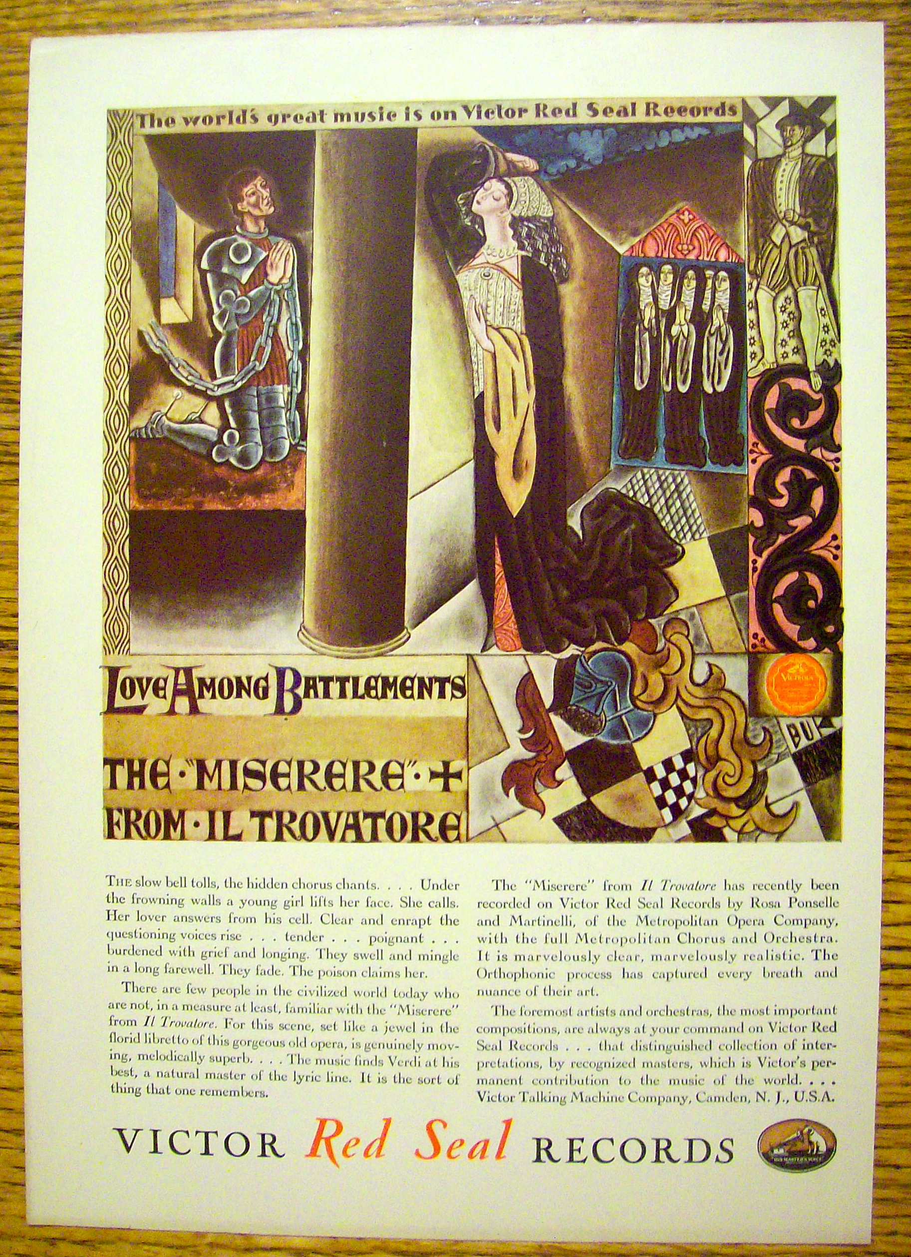 1929 Victor Red Seal Records with Miserere