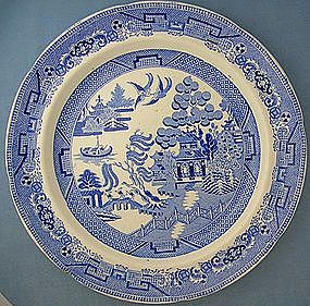 Staffordshire English Ironstone Willow Dinner Plates 6