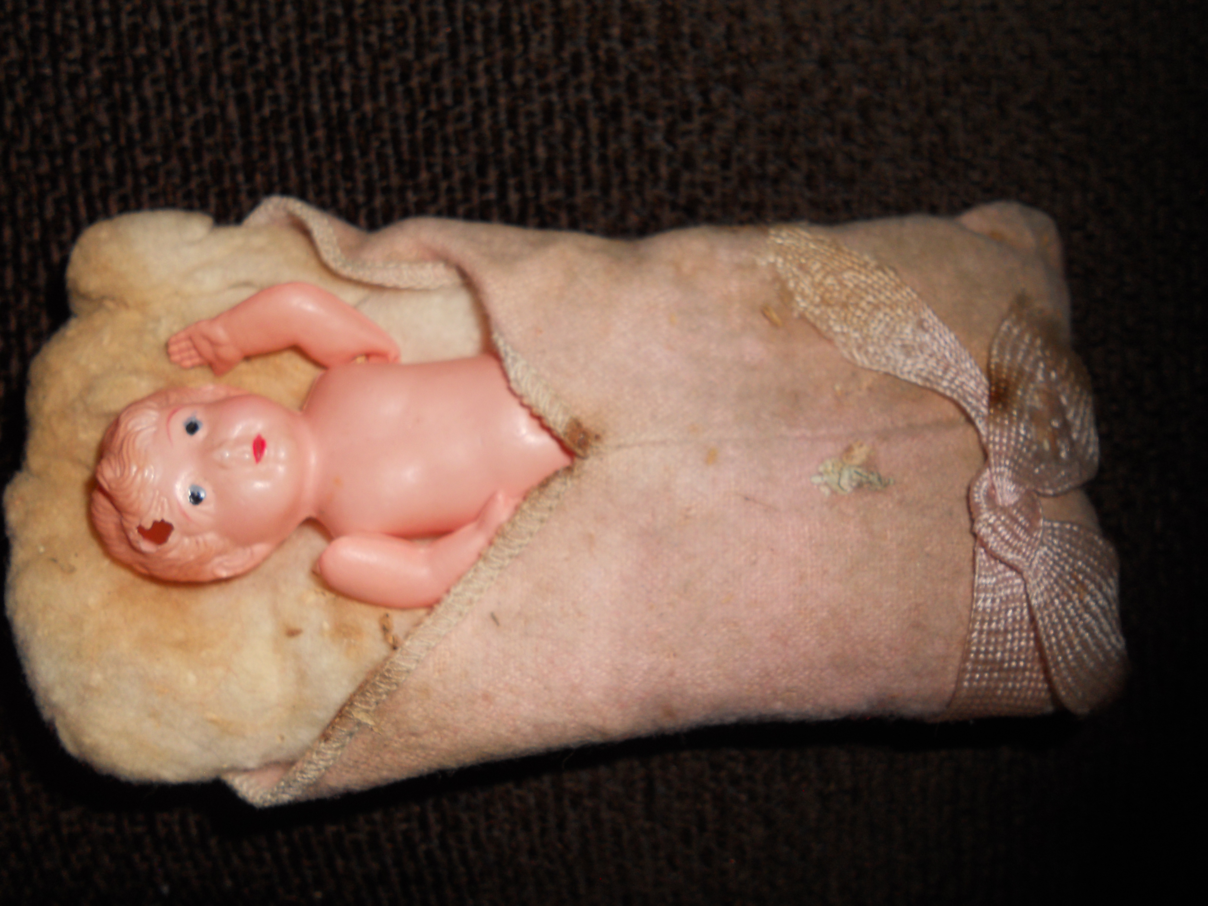 Celluloid Baby Doll in Bunting