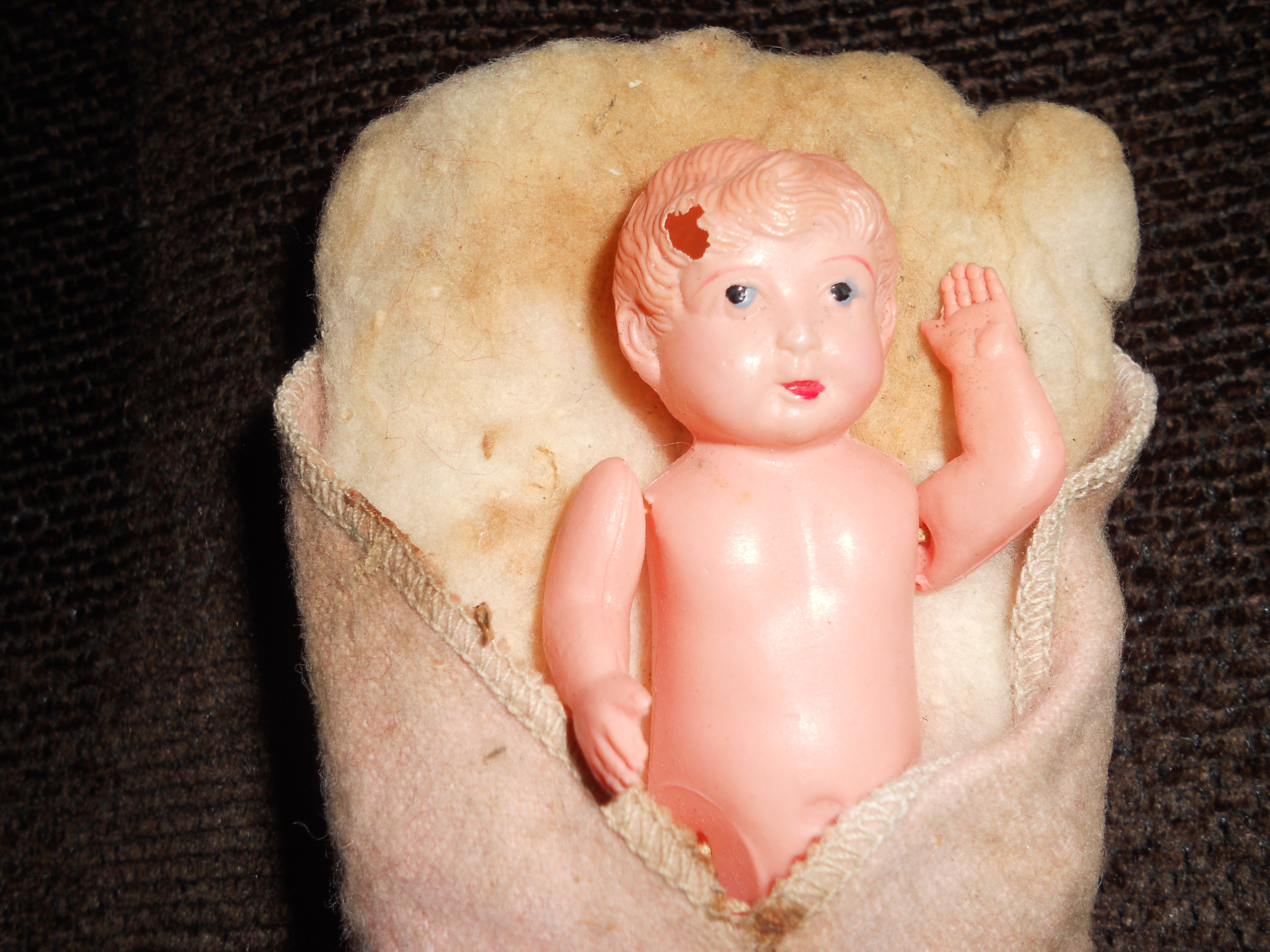 Celluloid Baby Doll in Bunting