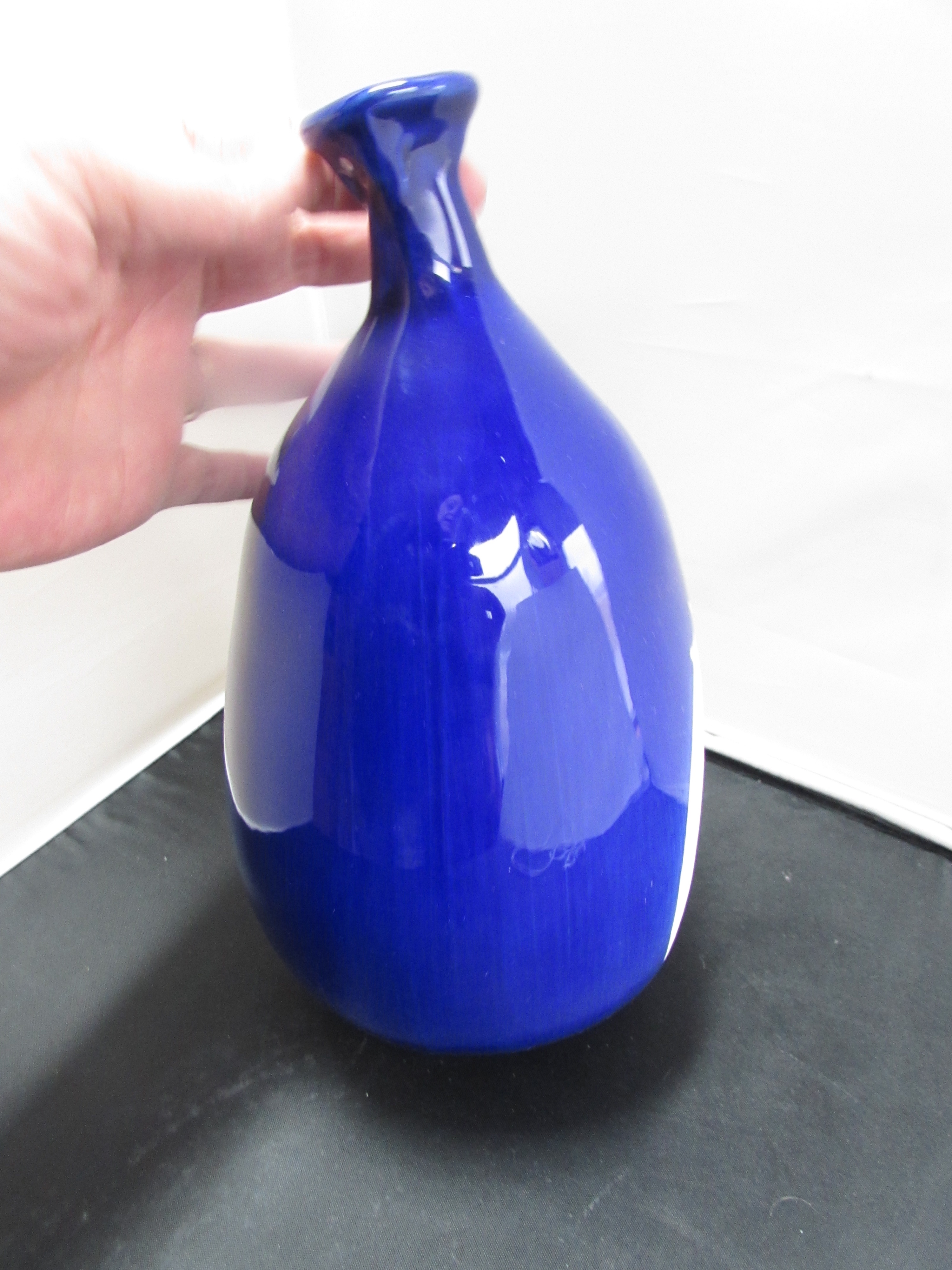 Dyer Bird Feeder Pottery Glazed blue