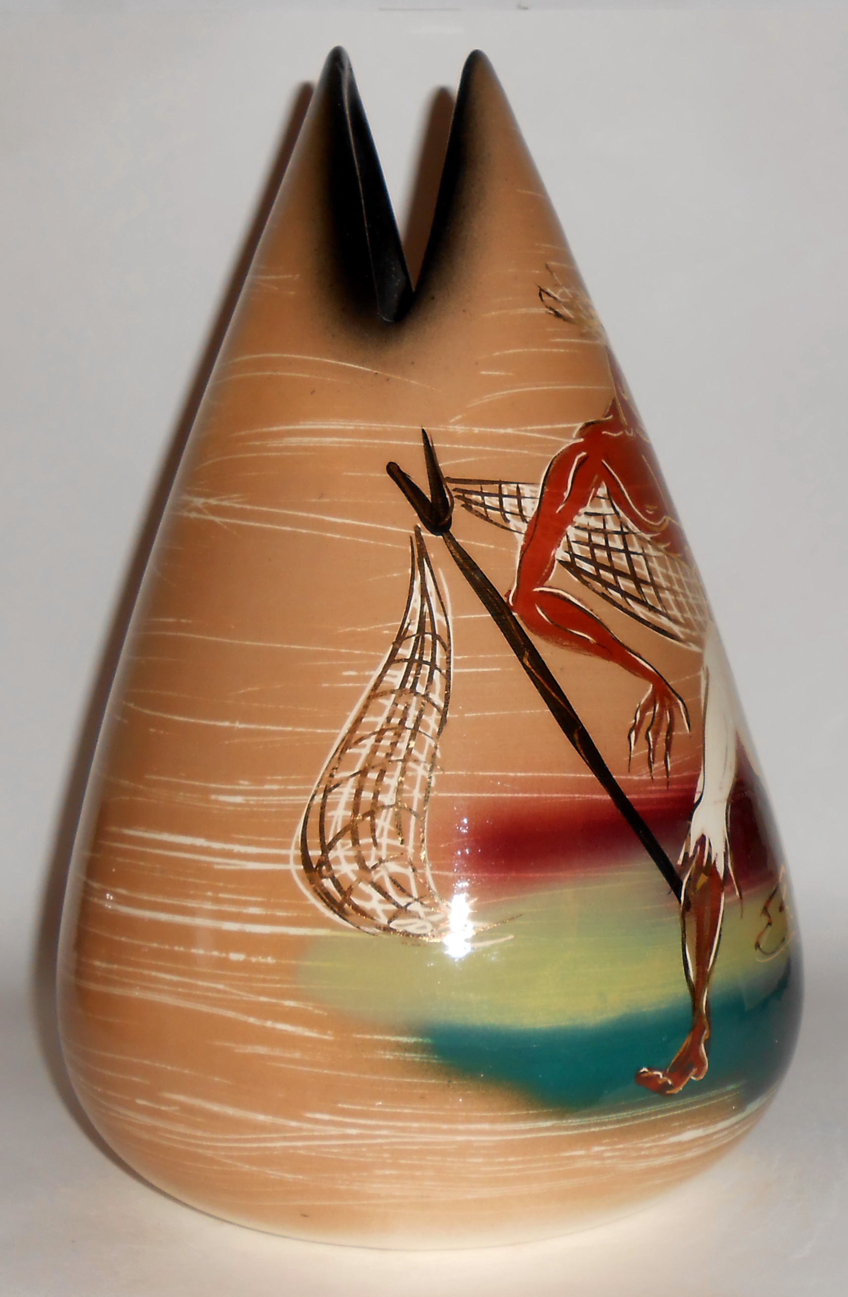 Marc Bellaire Ceramics Beachcomber Decorated Large Vase