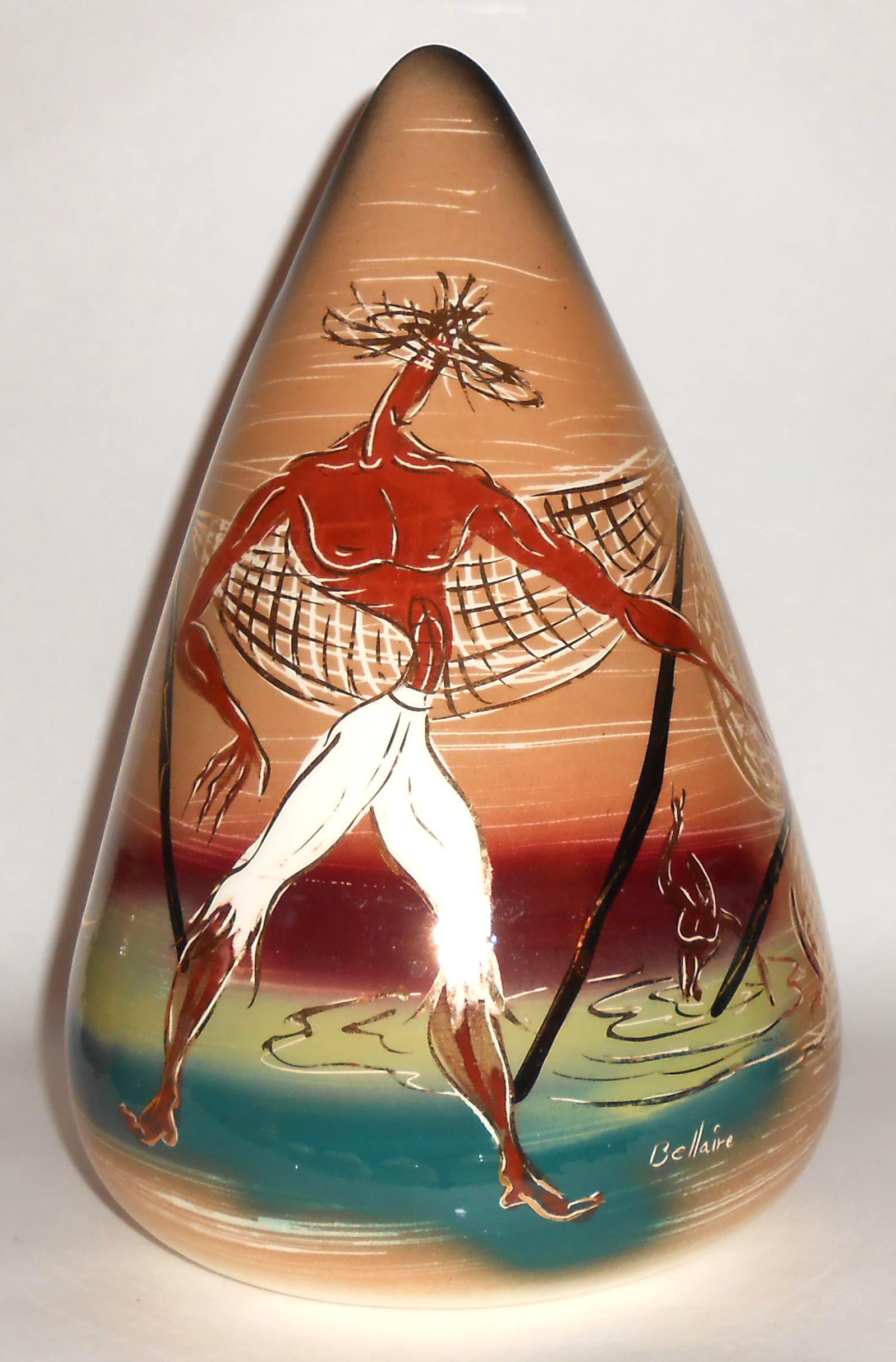 Marc Bellaire Ceramics Beachcomber Decorated Large Vase