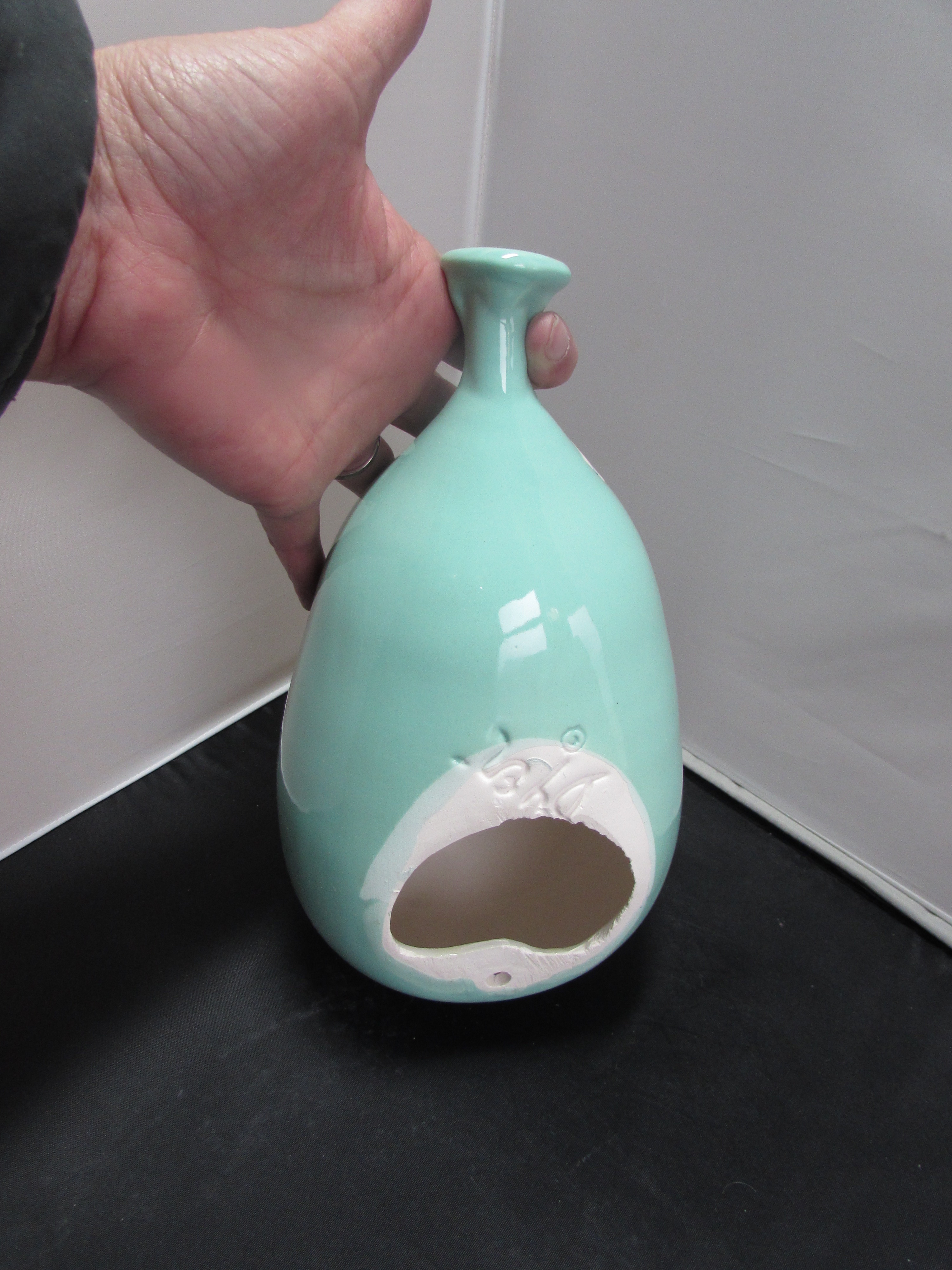 Dyer Bird Feeder Pottery Sage Green