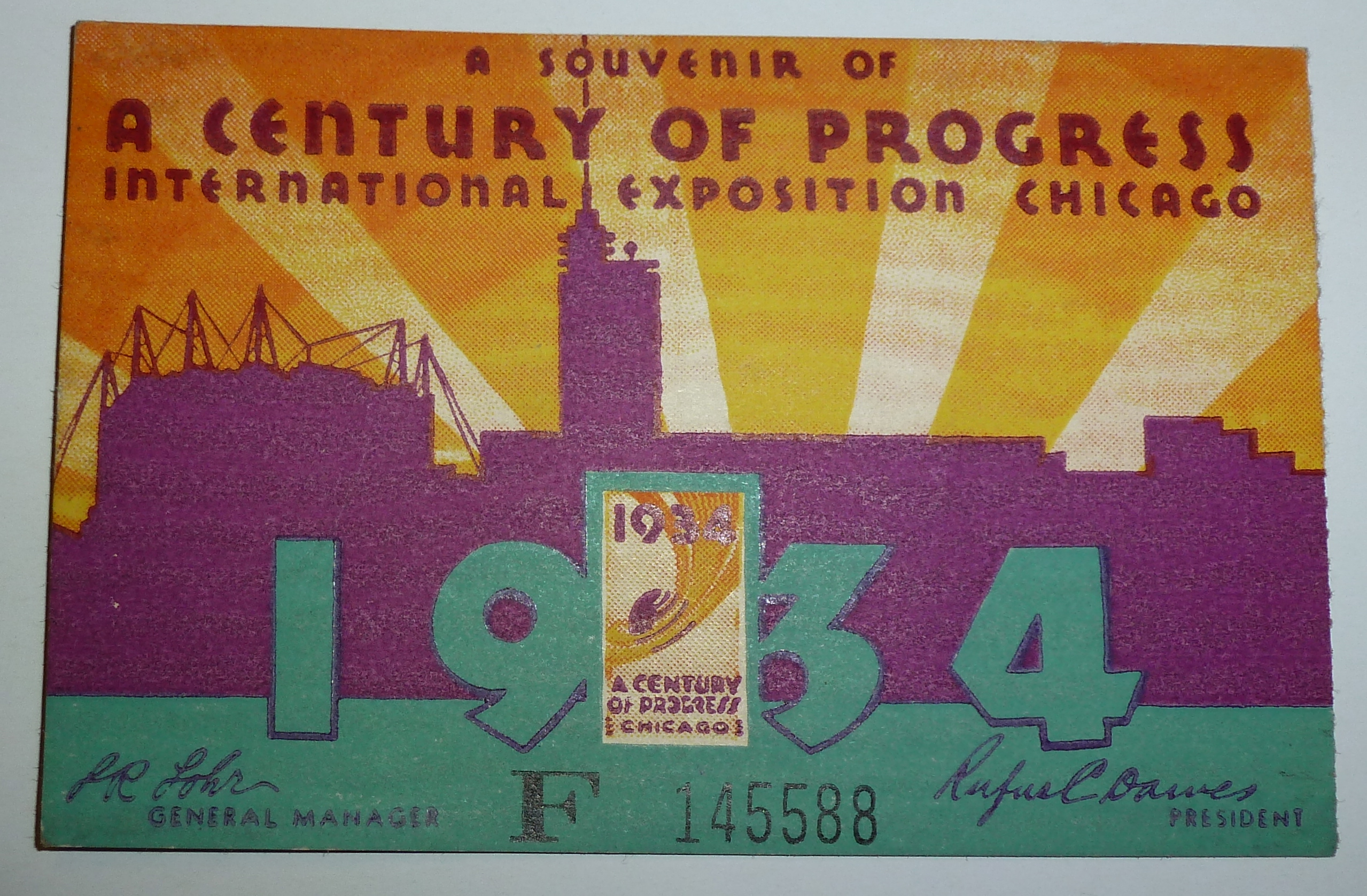 1933-34 Century of Progress Chicago Expo Ticket