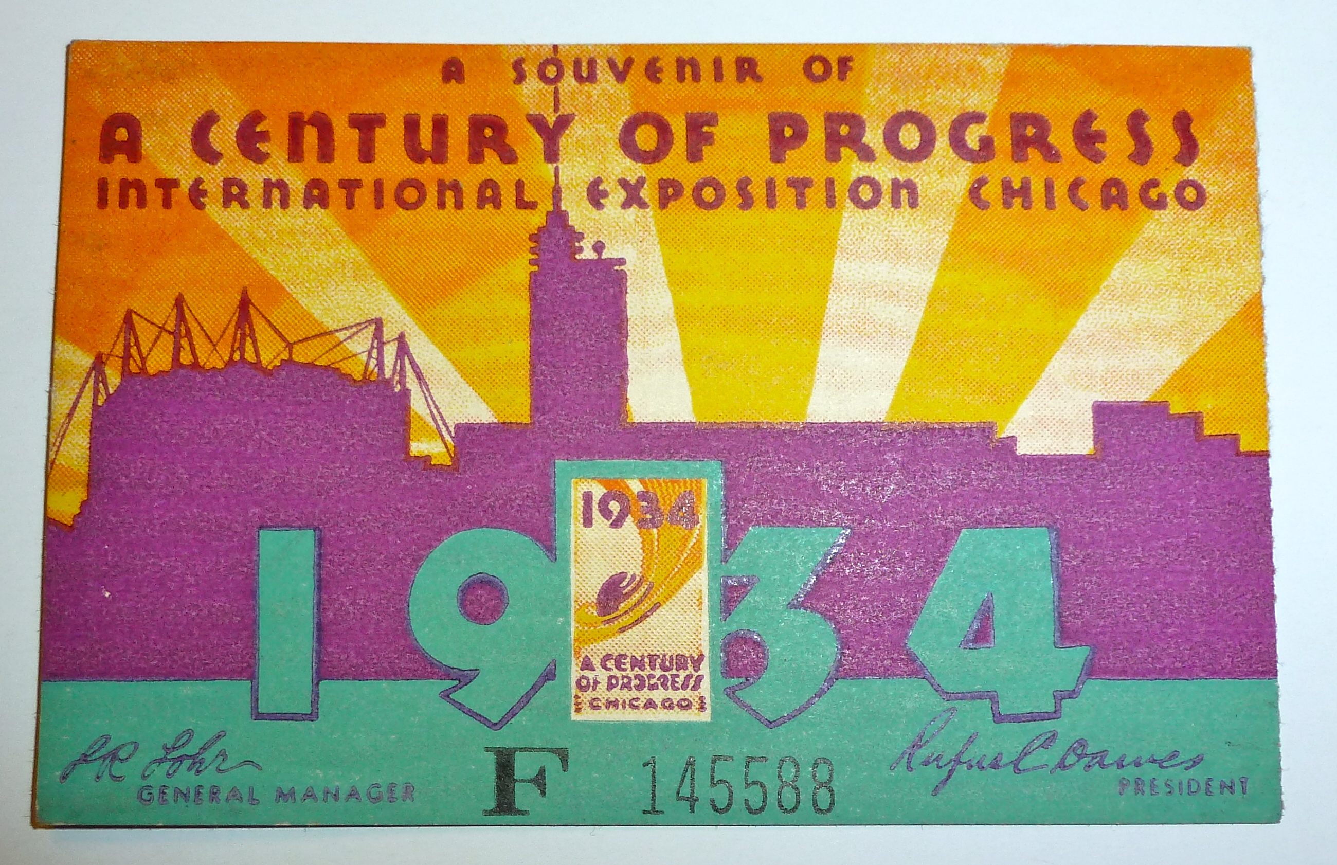 1933-34 Century of Progress Chicago Expo Ticket