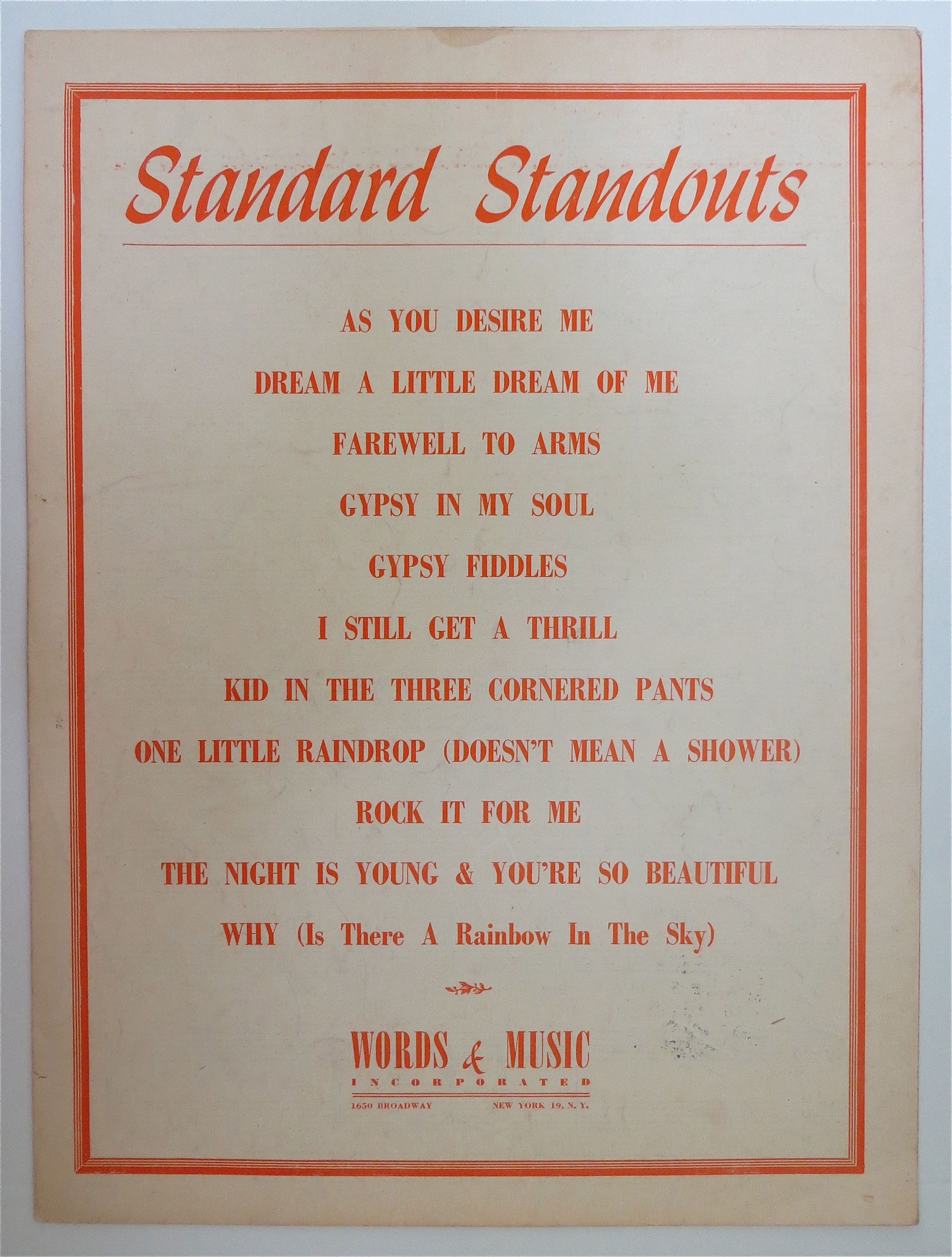 Sheet Music For 1933 It Isn't Fair