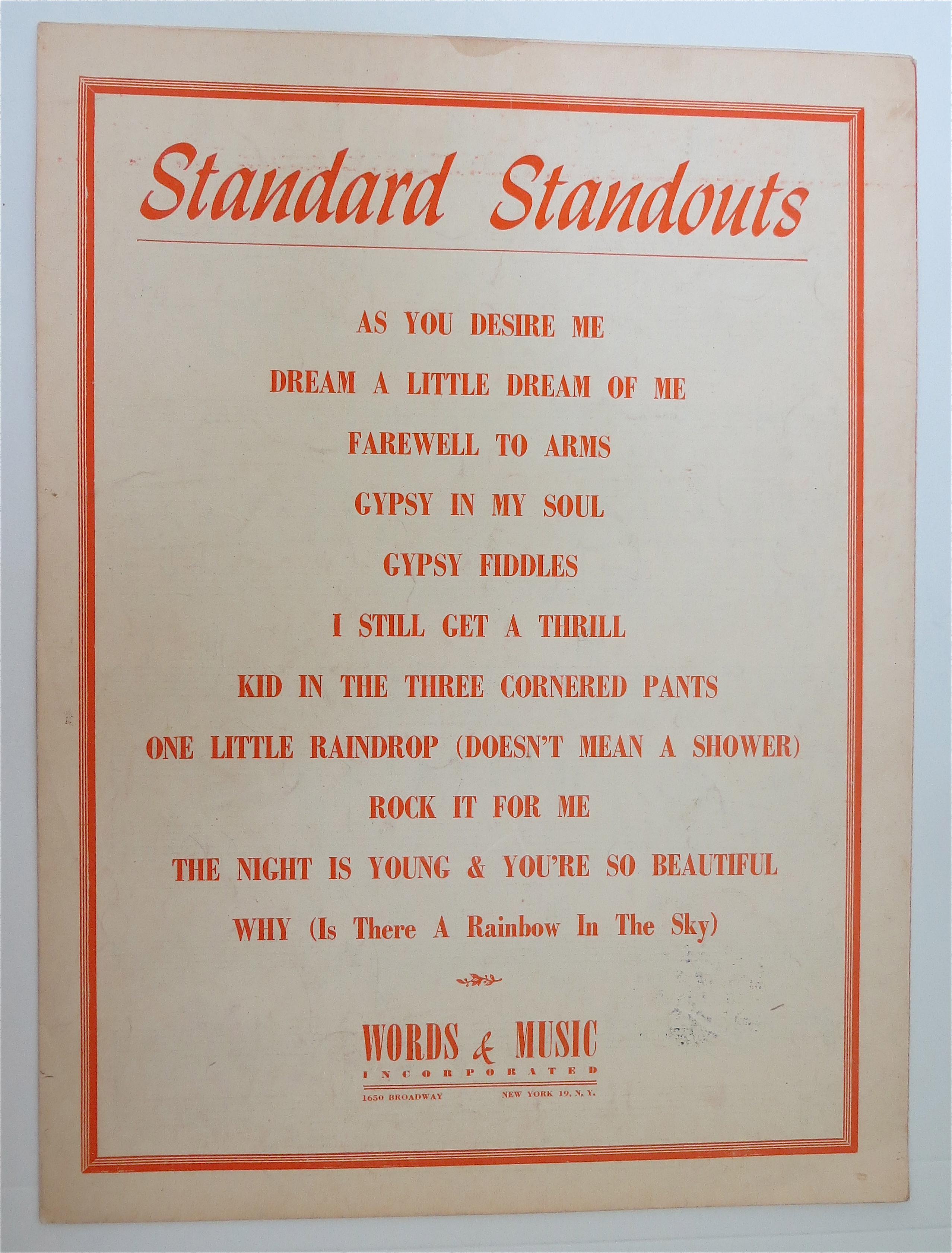 Sheet Music For 1933 It Isn't Fair