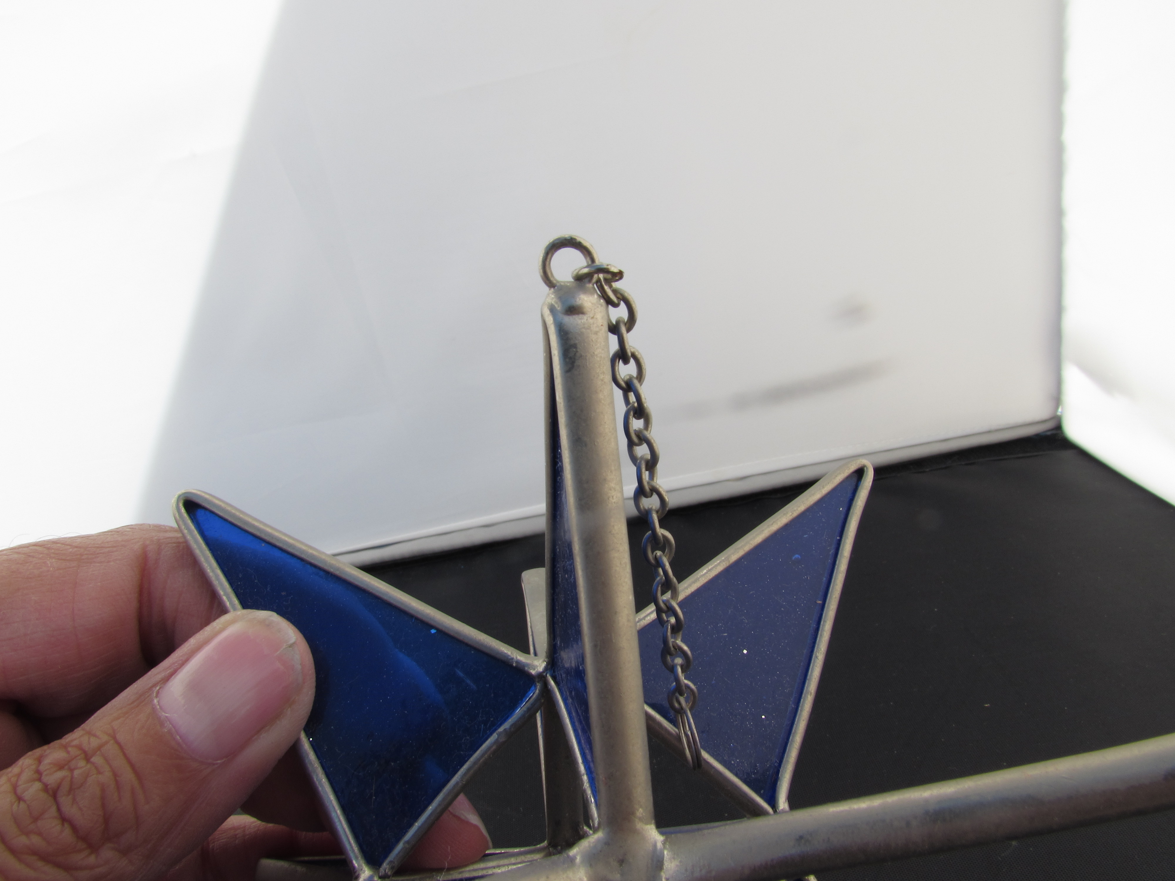 Cobalt Blue Stained Glass Star Ornament 5 inch