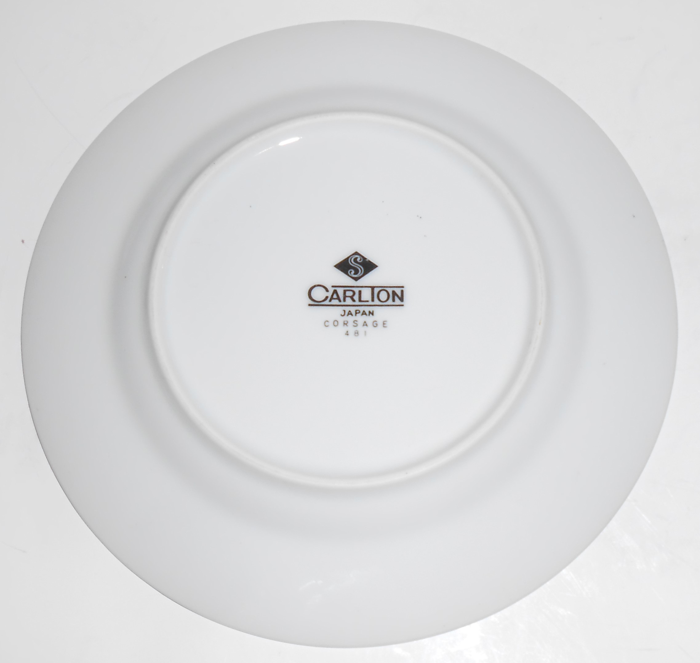 Carlton Fine China Corsage Floral w/Platinum Bread Pl