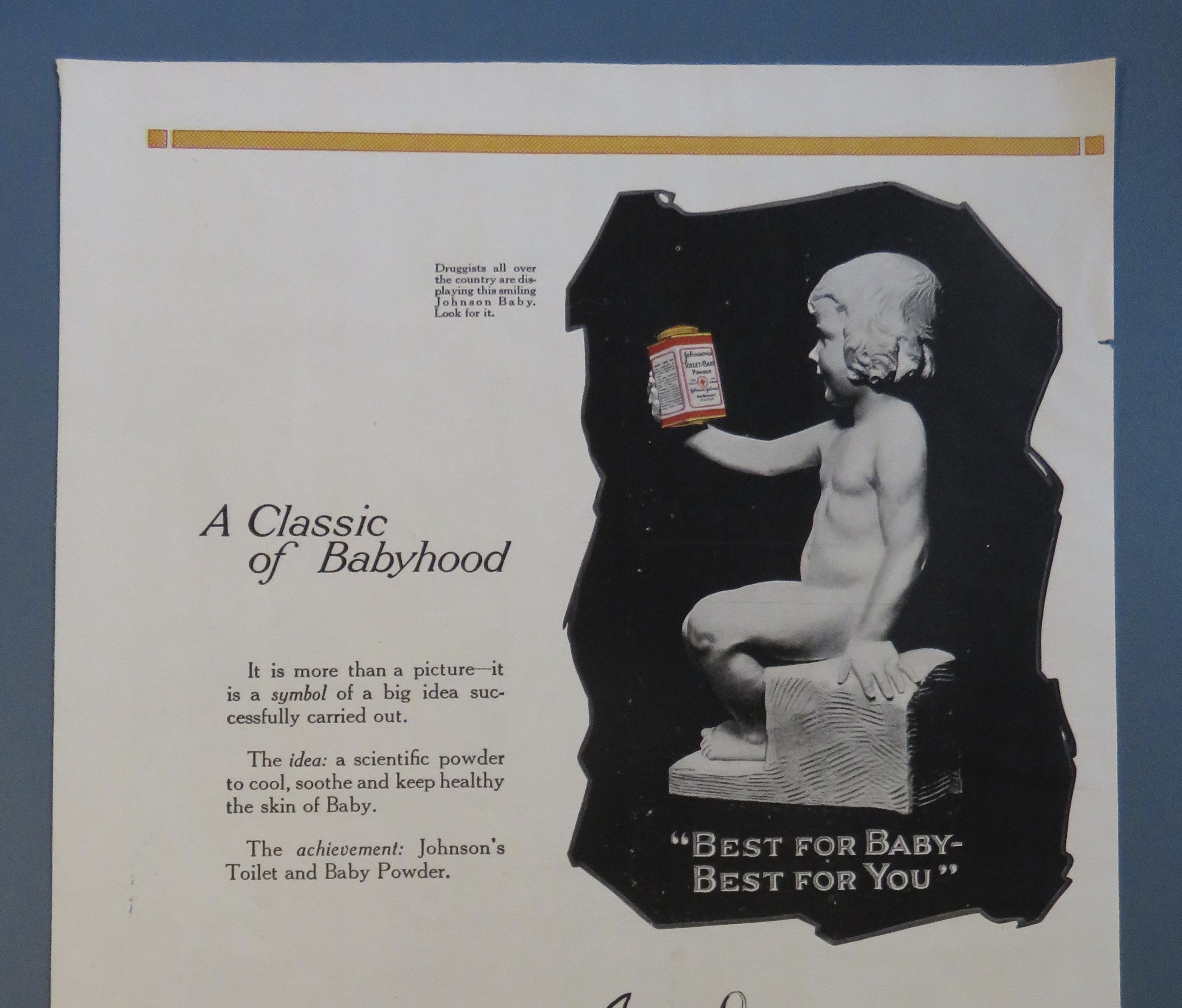 1920 Johnson's Baby Powder with Little Girl Holding Tin
