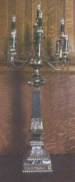 Candelabra Lamp Brass Marble Exquisite Large