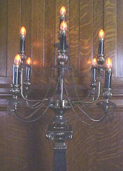 Candelabra Lamp Brass Marble Exquisite Large