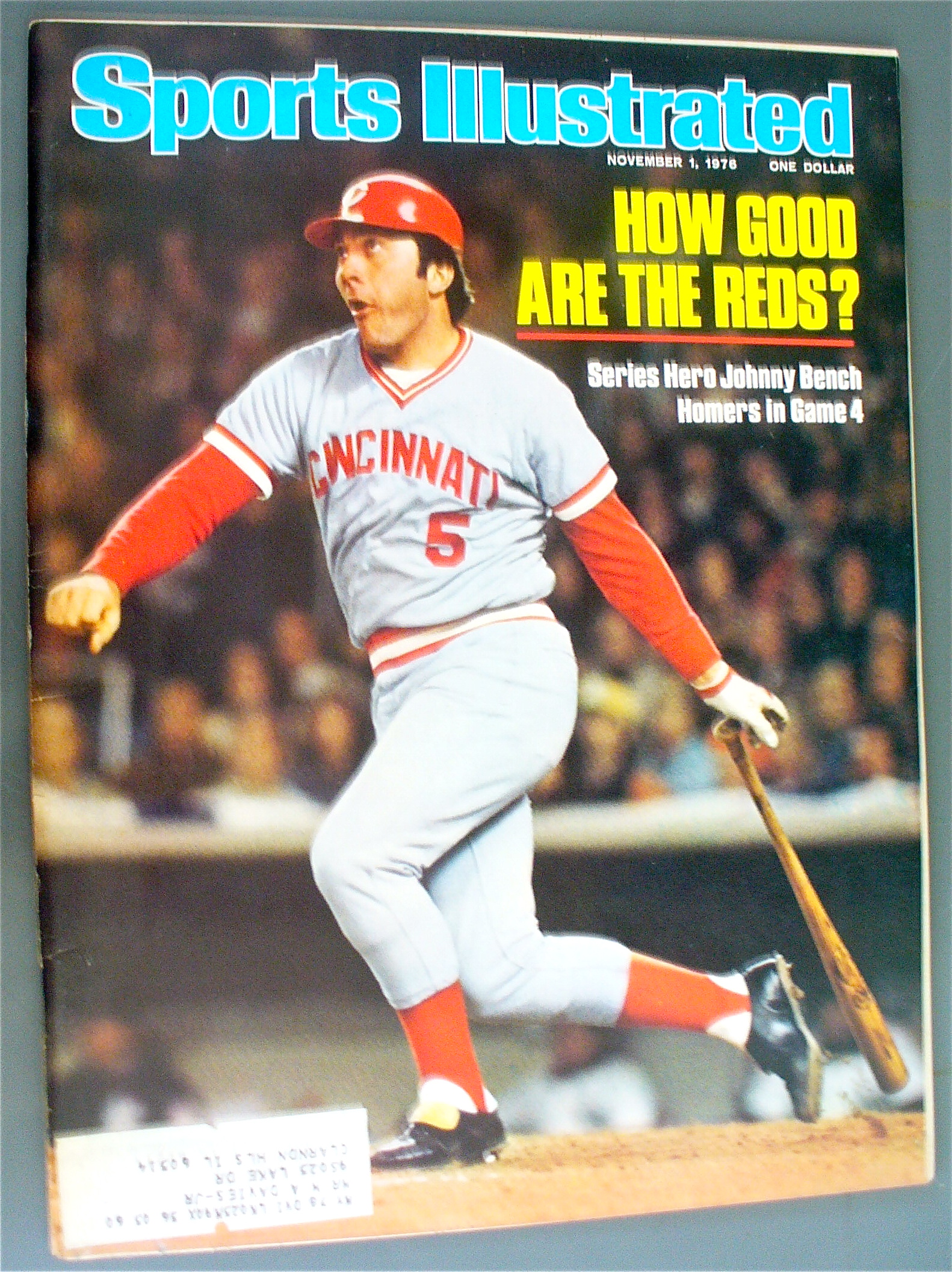 Sports Illustrated November 1, 1976 Johnny Bench