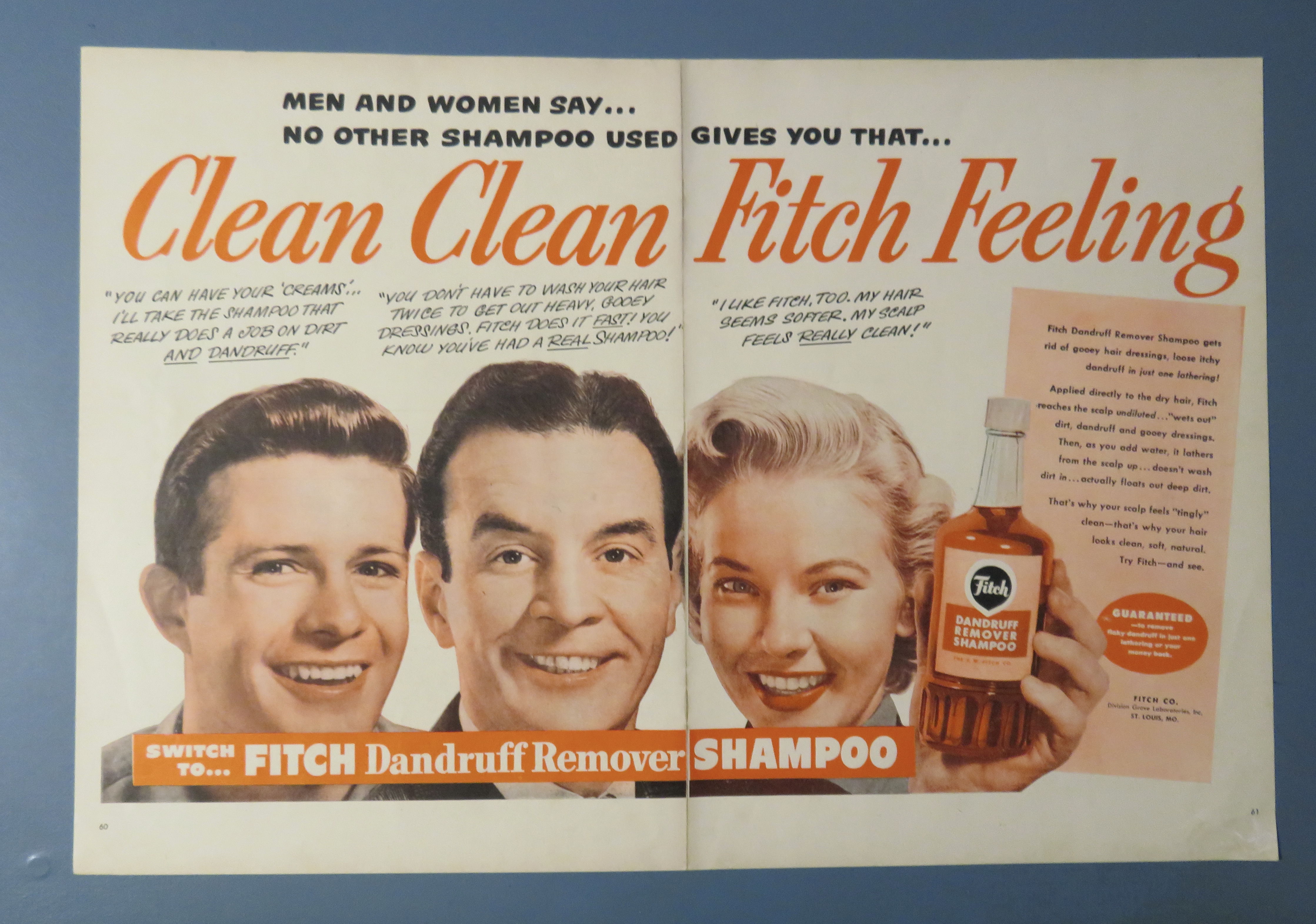 1951 Fitch Dandruff Remover Shampoo w/Men & Woman