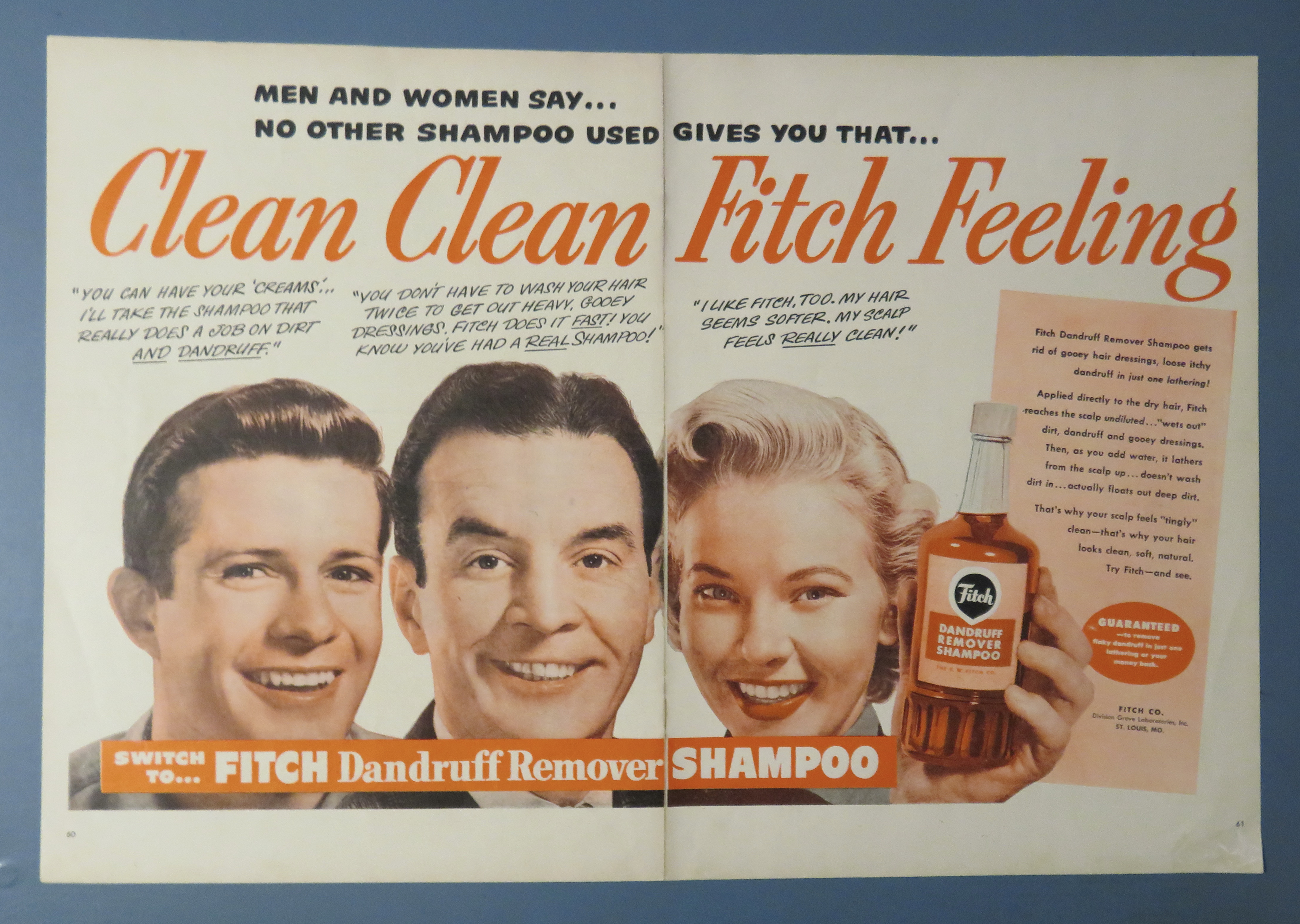 1951 Fitch Dandruff Remover Shampoo w/Men & Woman