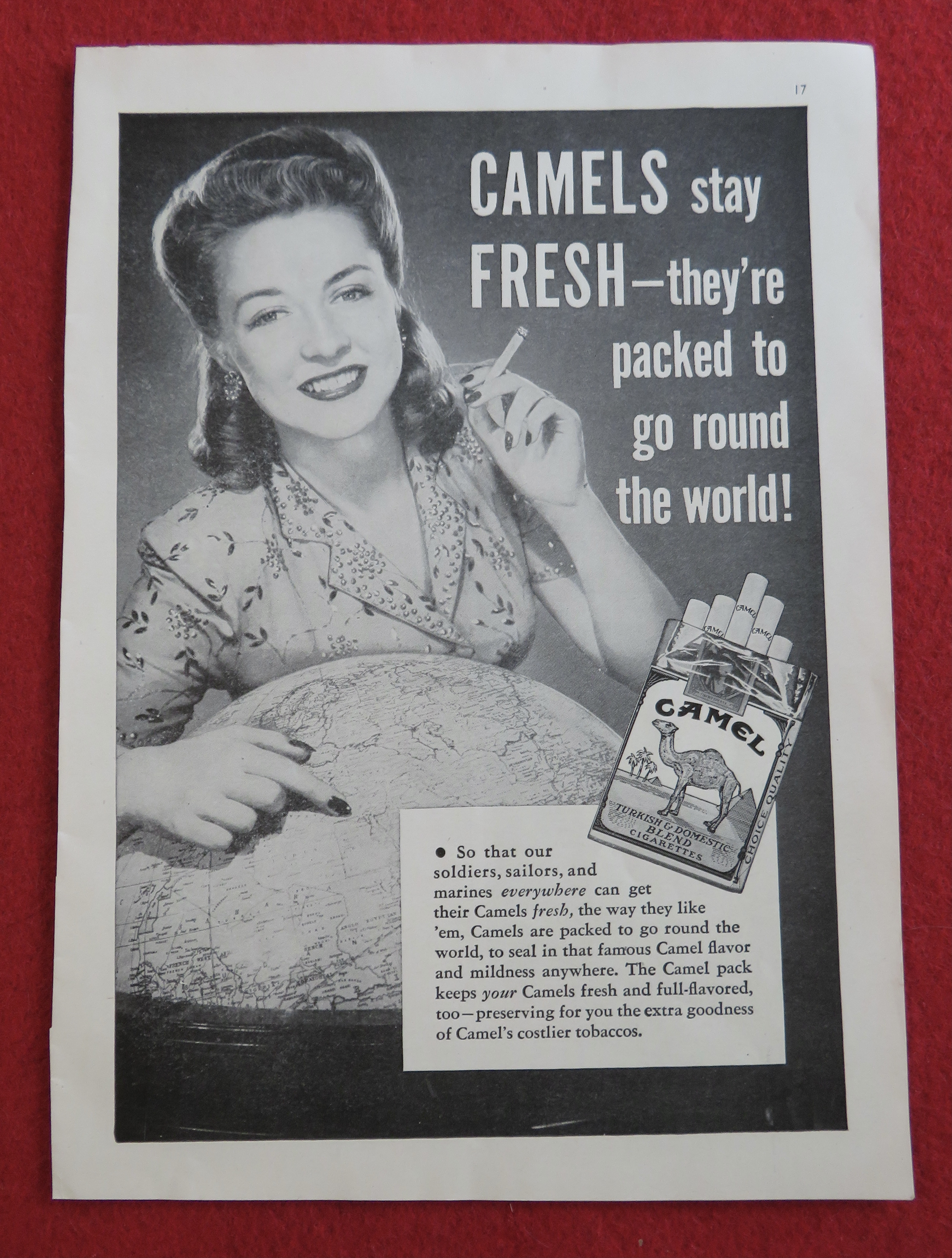 1944 Camel Cigarettes with Lovely Woman Smoking
