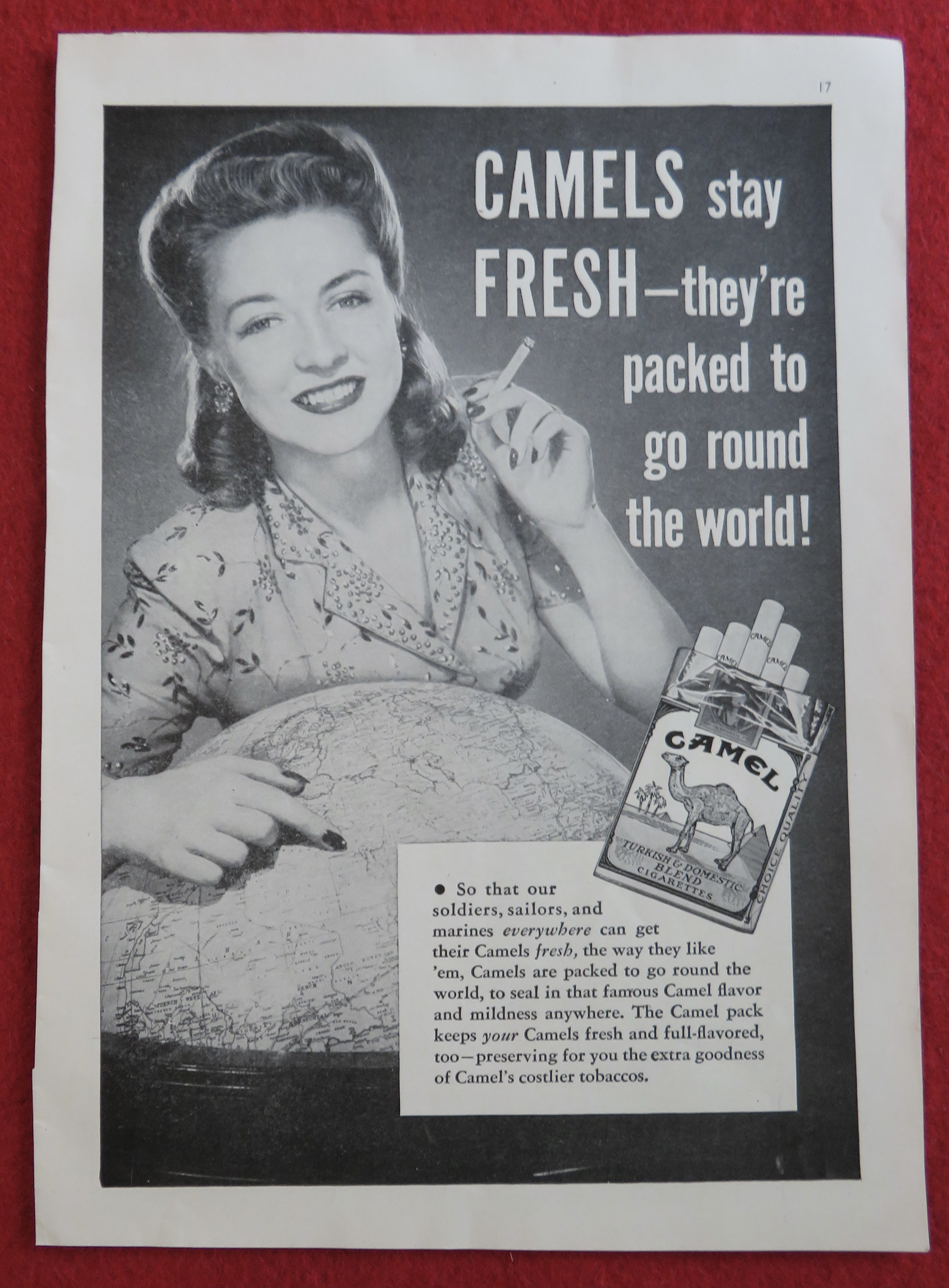 1944 Camel Cigarettes with Lovely Woman Smoking