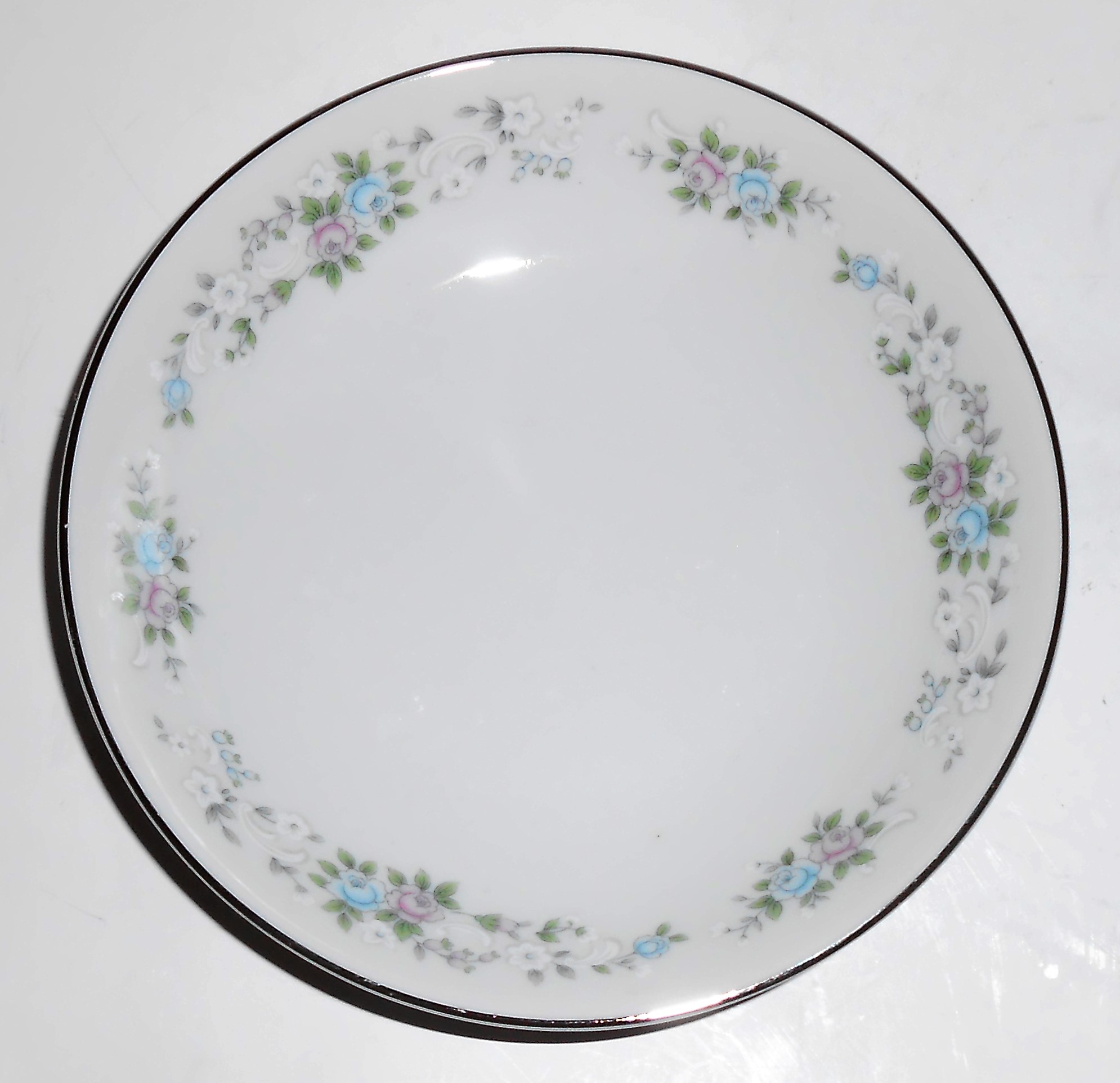 Carlton Fine China Corsage Floral w/Platinum Fruit Bowl
