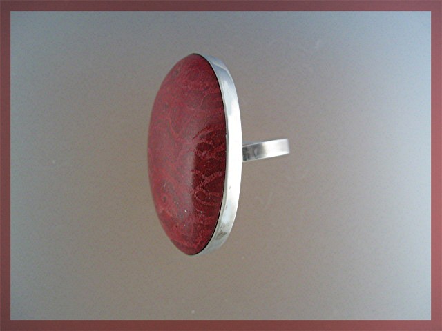 Sponge Coral Sterling Silver Ring