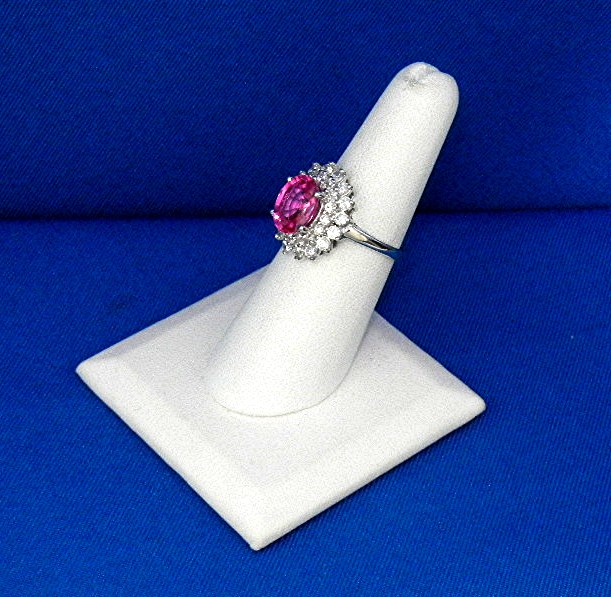 Ring Pink Tourmaline White Sapphire Sterling Silver