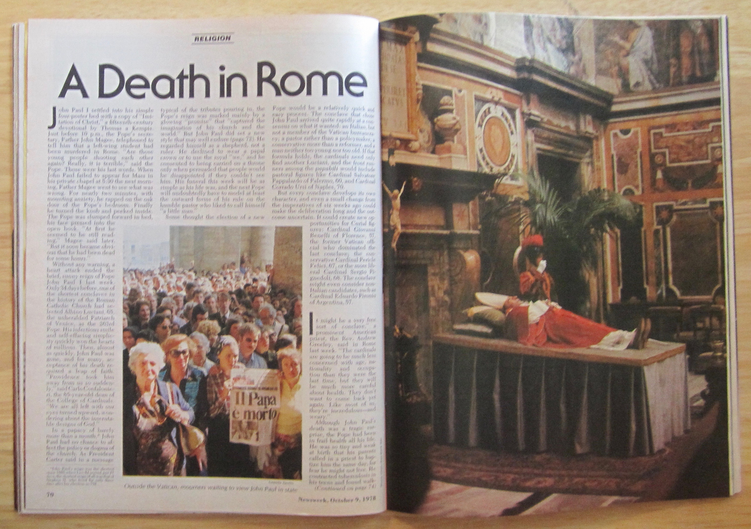 Newsweek Magazine October 9, 1978 34 Days of John Paul