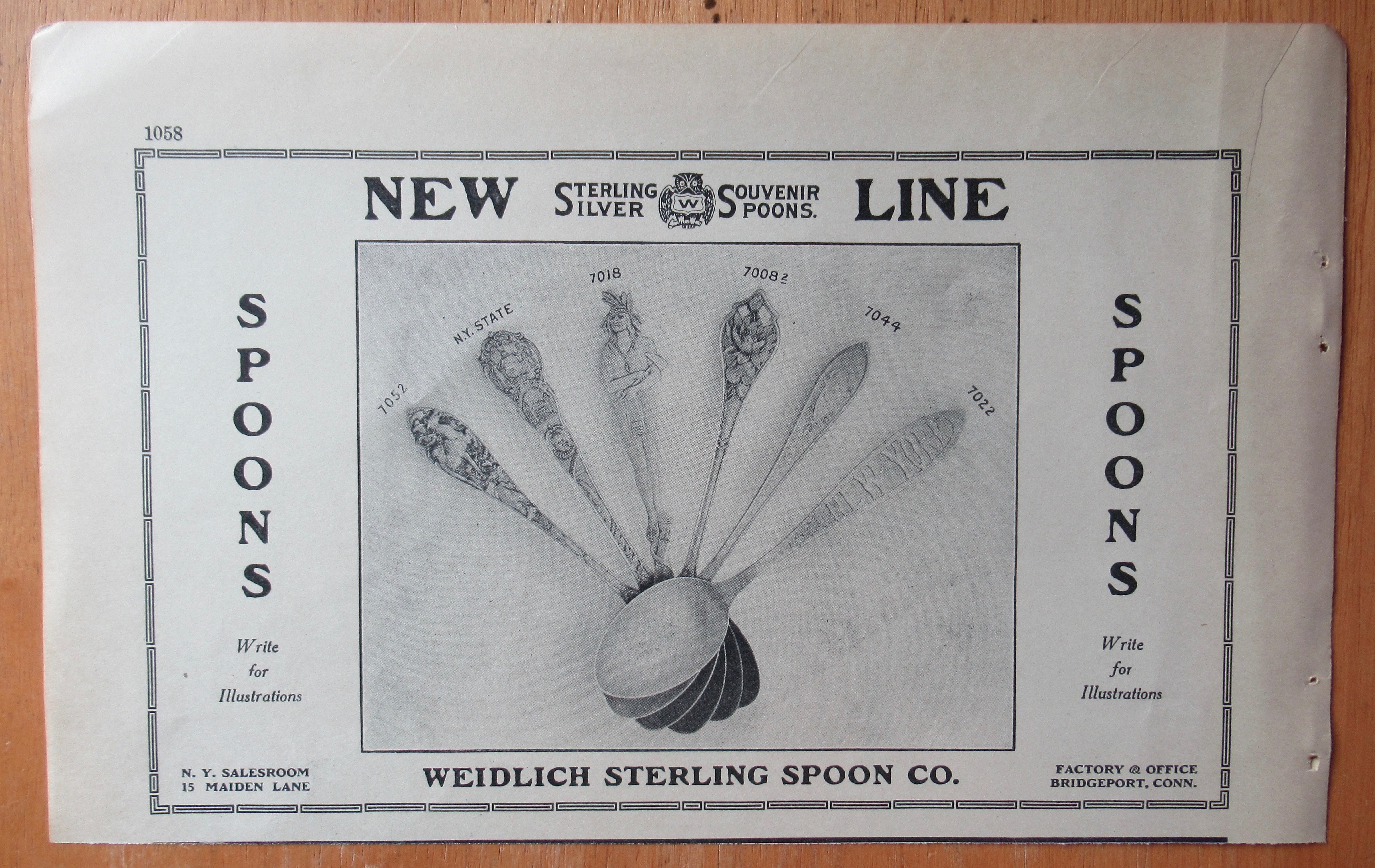 1913 Weidlich Sterling Spoon Co with Souvenir Spoons