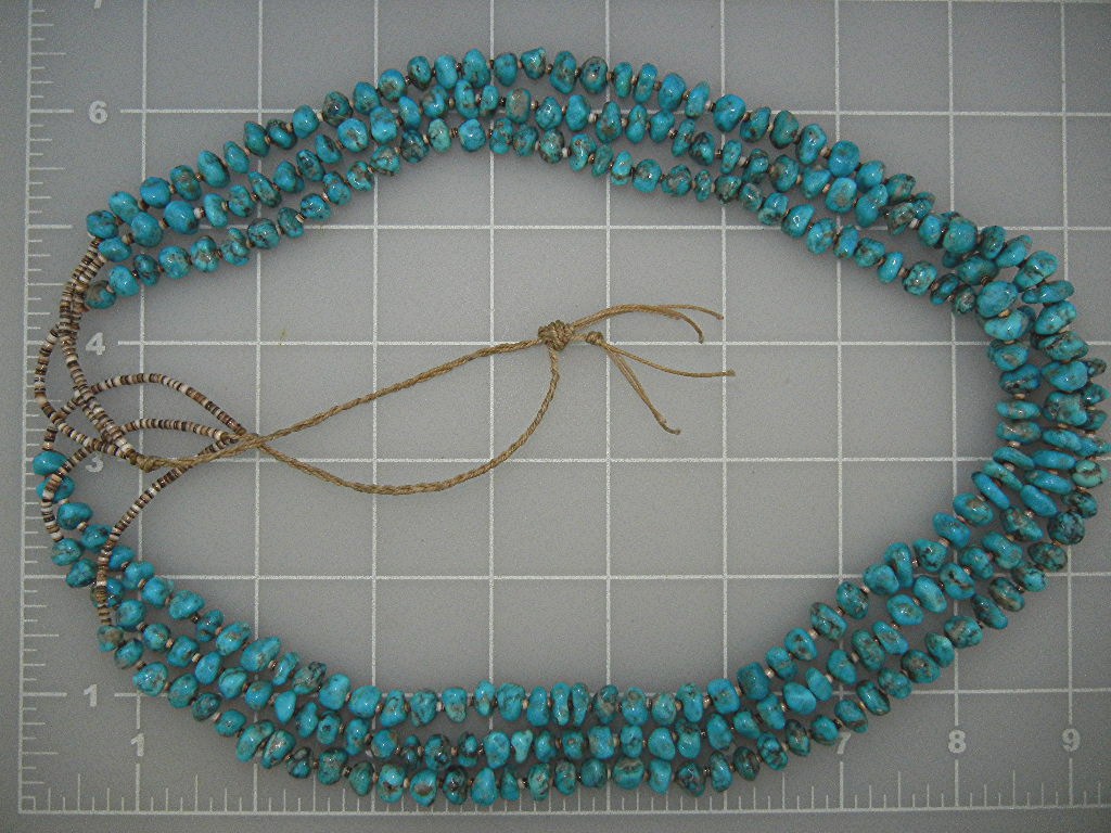 Necklace Santo Domingo Turquoise Heishi 3 Strands