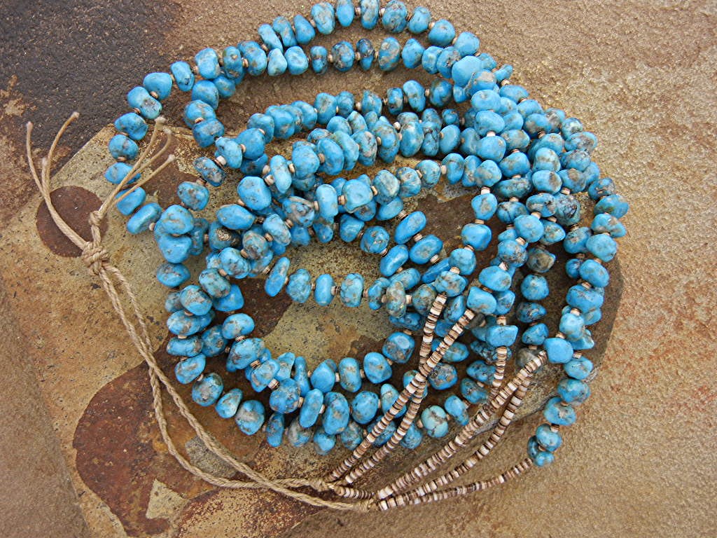 Necklace Santo Domingo Turquoise Heishi 3 Strands