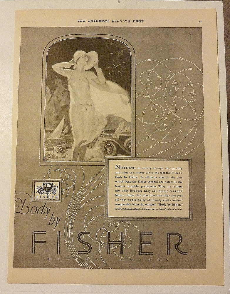 1928 Body By Fisher With Lovely Woman In Hat